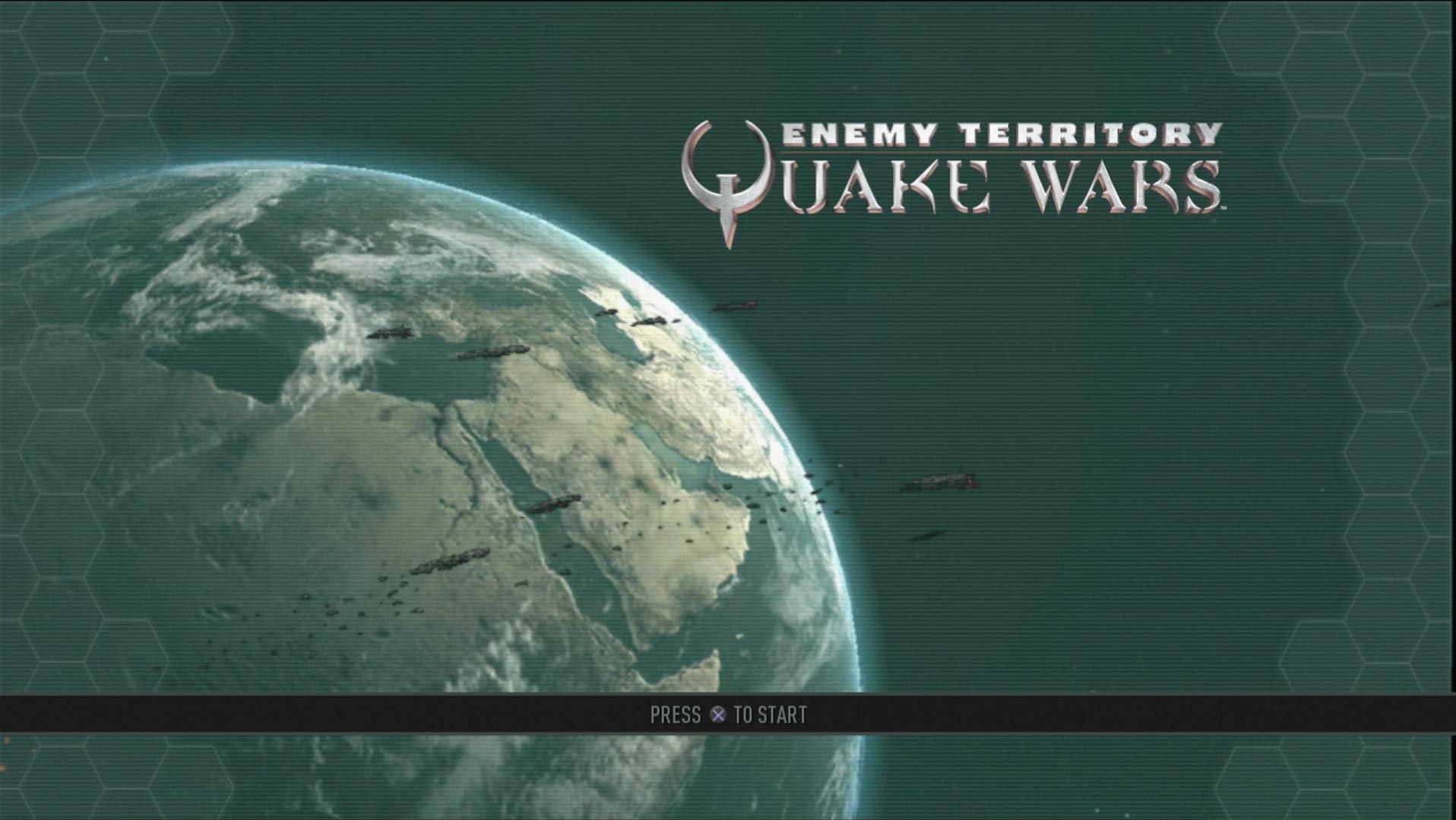 Enemy Territory Quake Wars PS3 game title press start screen