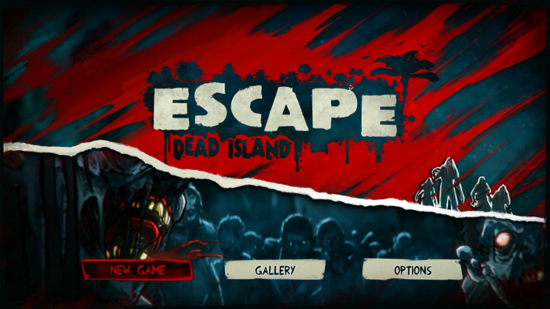 Escape Dead Island PS3 game main menu screen