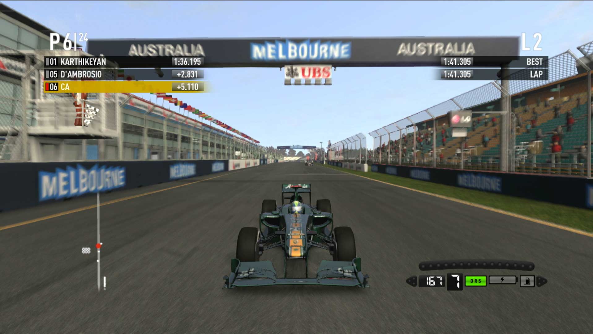 F1 2011 PS3 driving front view screenshot