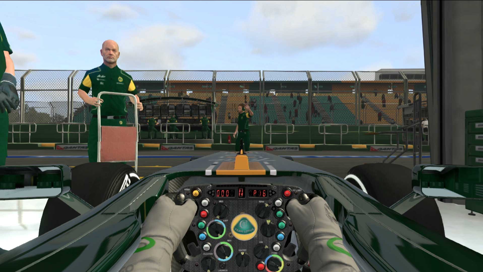 F1 2011 PS3 pit view lotus team