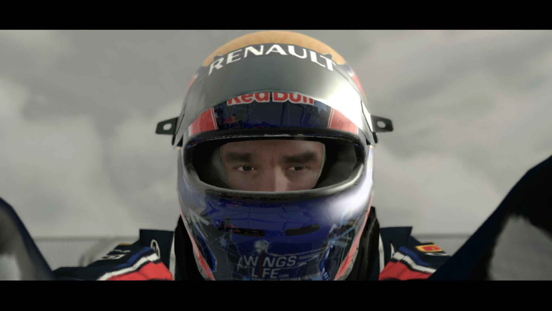 F1 2011 PS3 red bull player helmet front