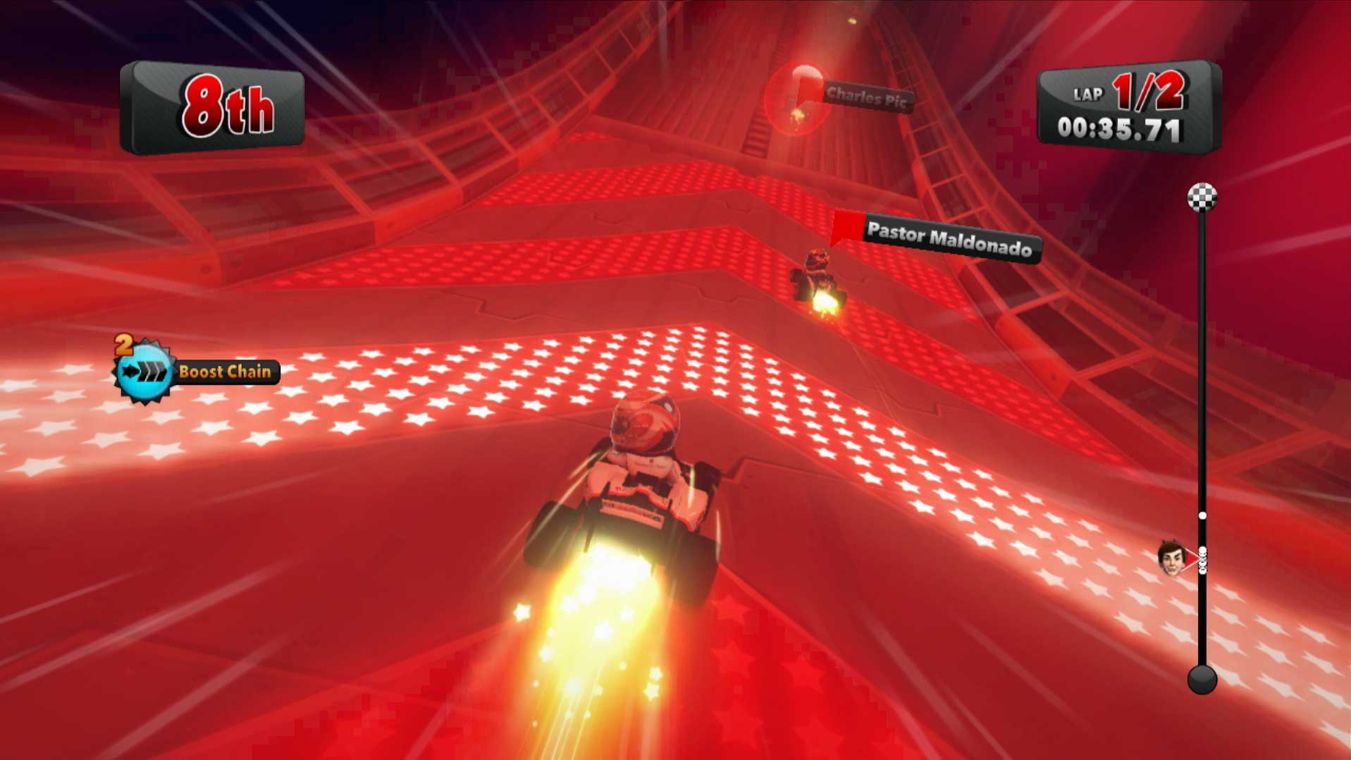 F1 Race Stars PS3 red race track speeding gameplay