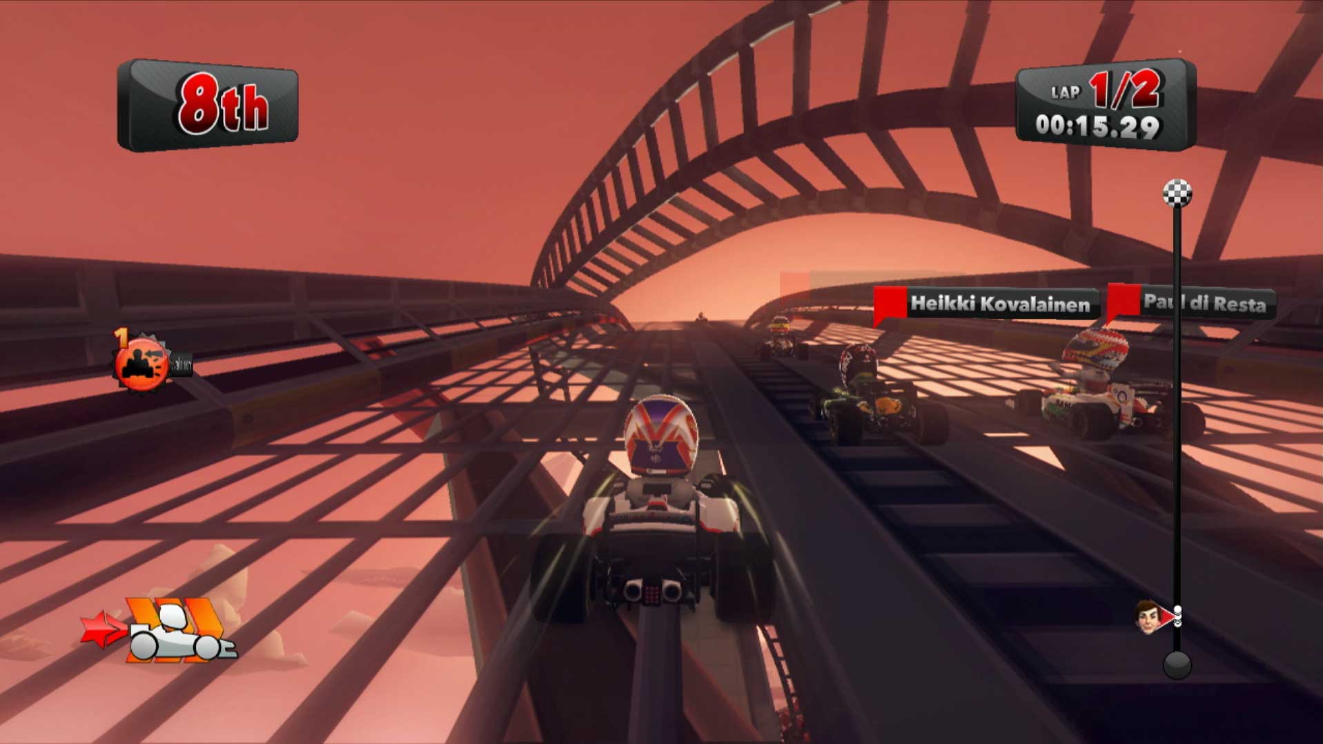 F1 Race Stars PS3 roller coatser tracking screenshot