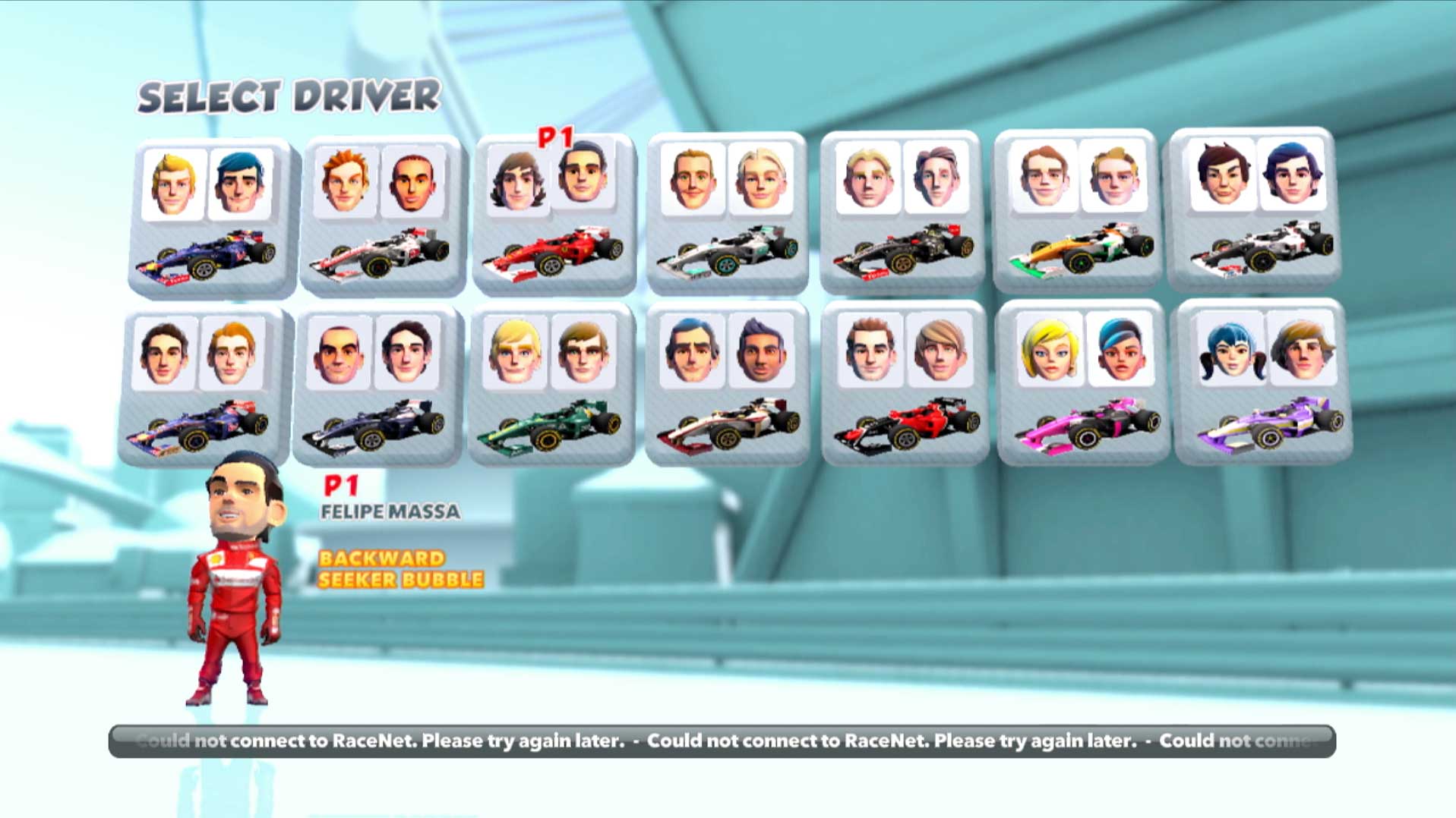 F1 Race Stars PS3 gemau menu driver select