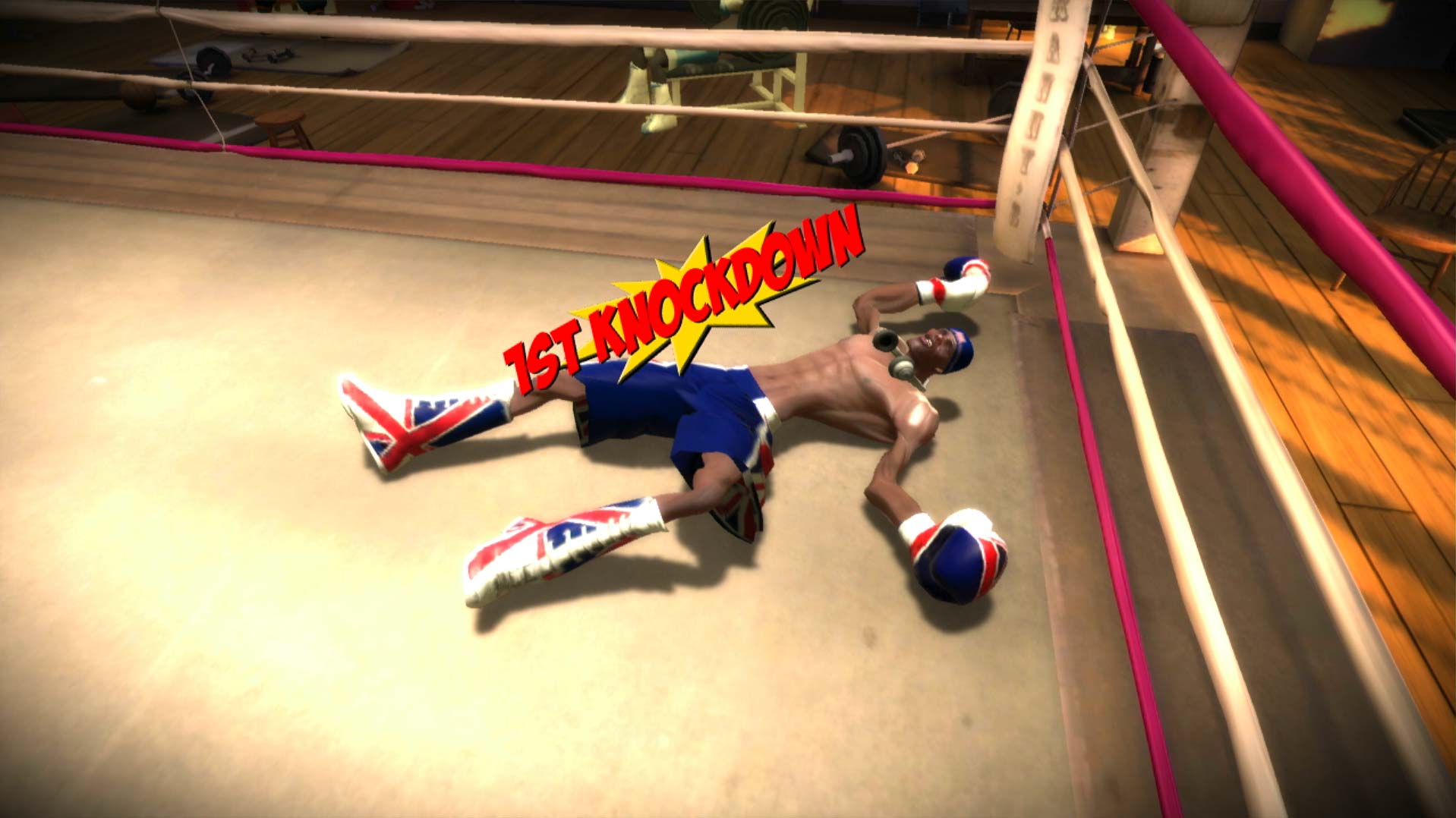 FaceBreaker PS3 1st knockdown ring corner floor