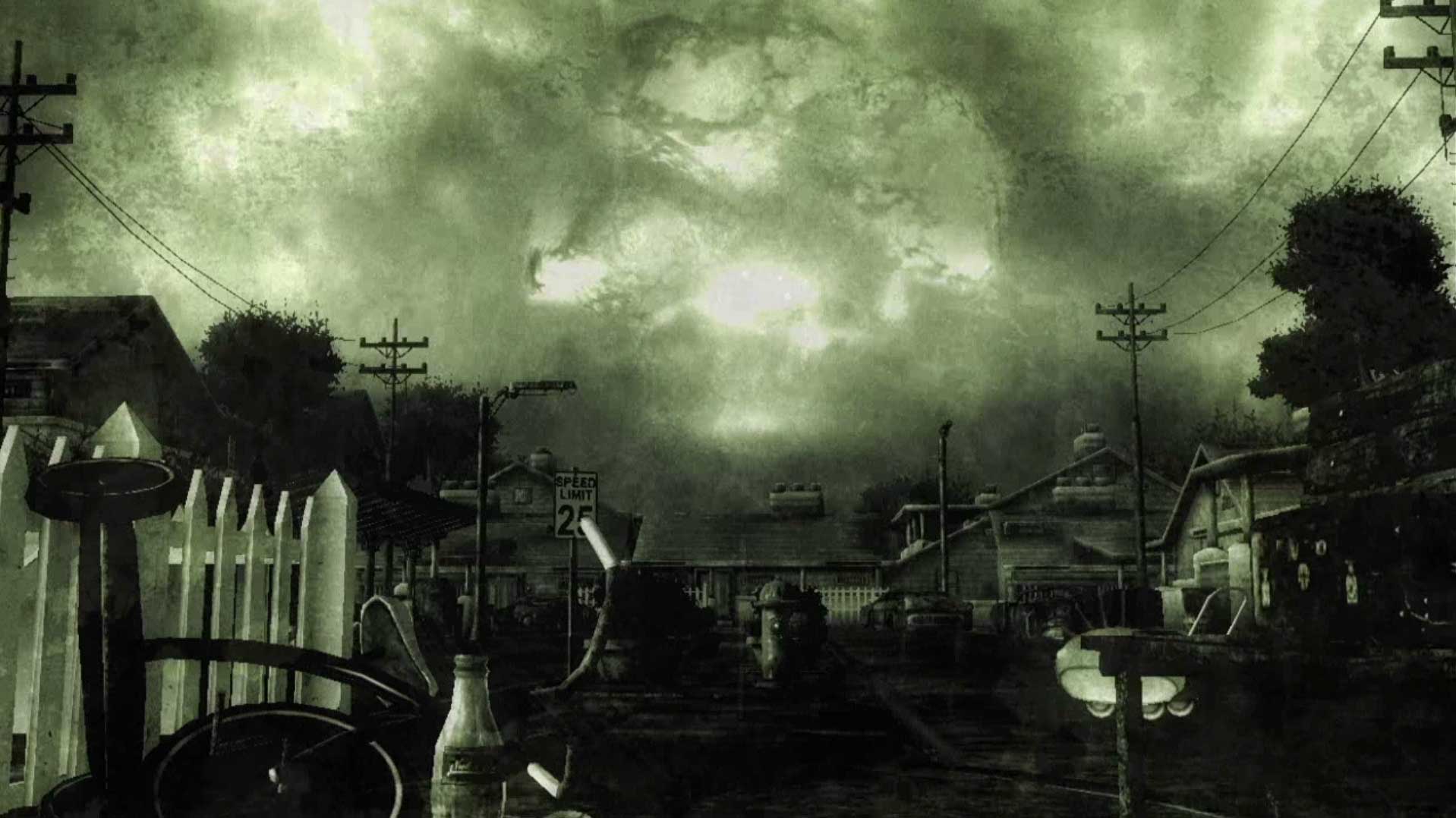 Fallout 3 PS3 nuclear bomb detonated black white