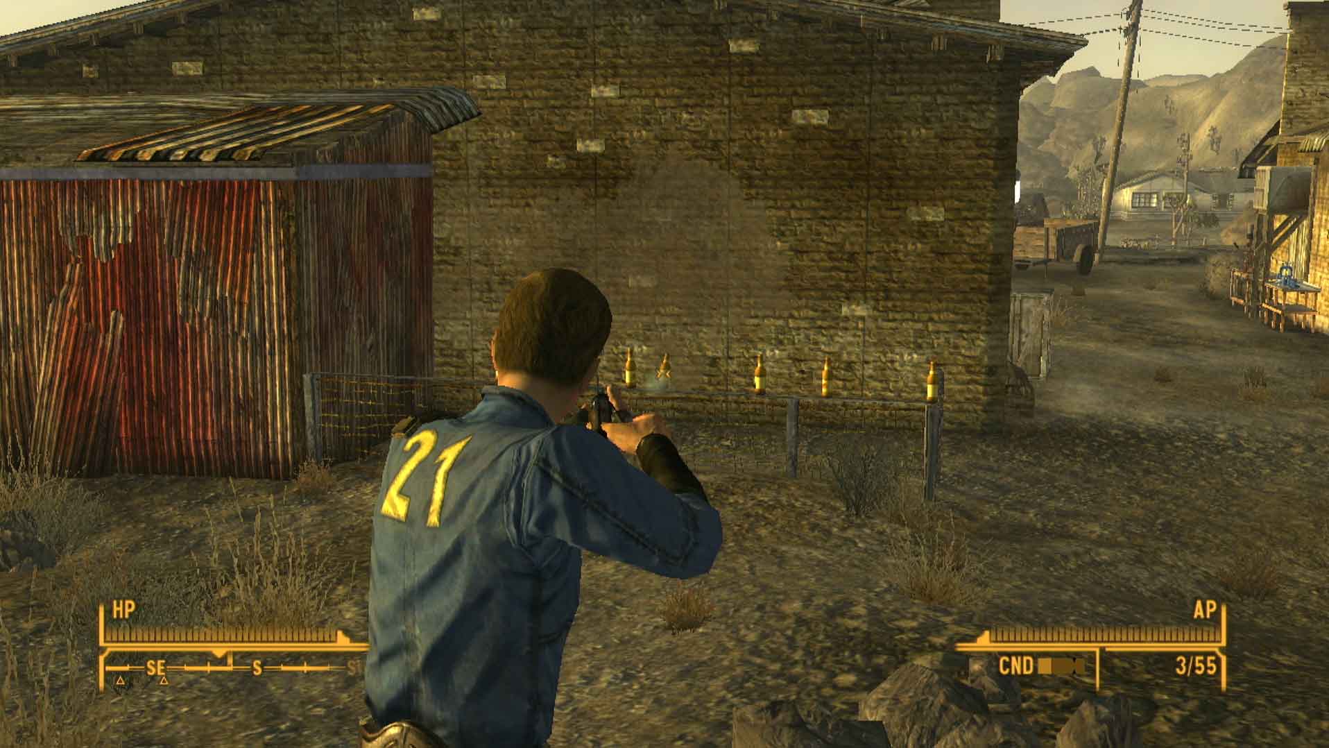 Fallout New Vegas PS3 3rd person view shooting bottles