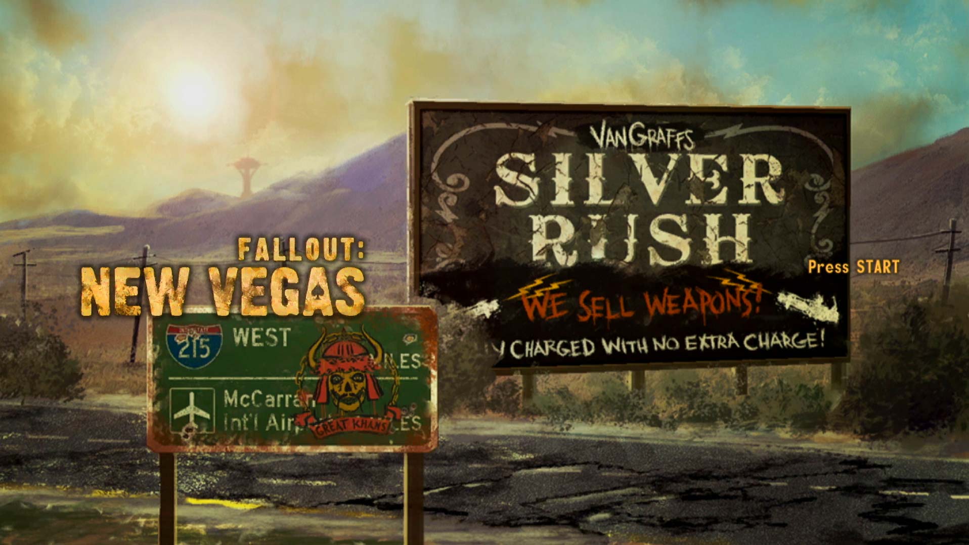 Fallout New Vegas PS3 game main menu screen