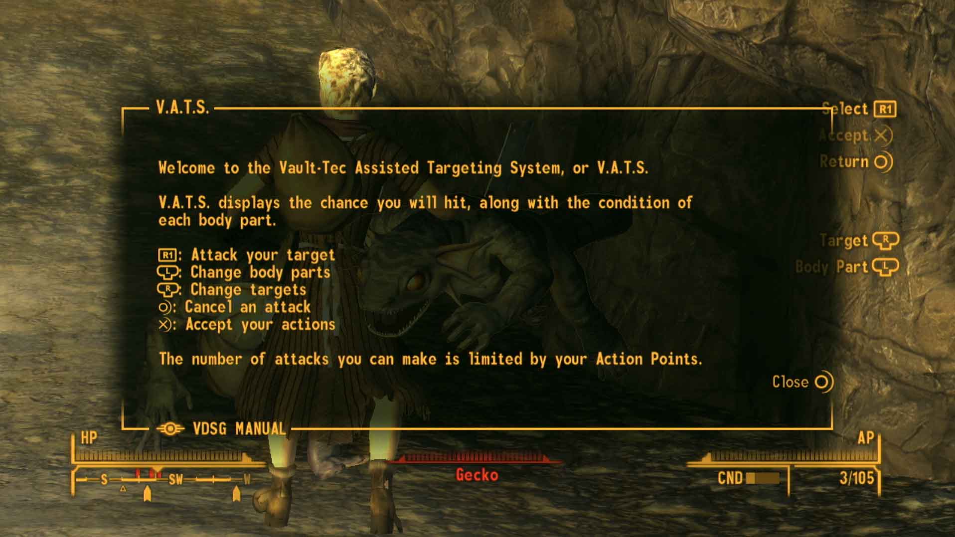 Fallout New Vegas PS3 v.a.t.s assisted targeting about