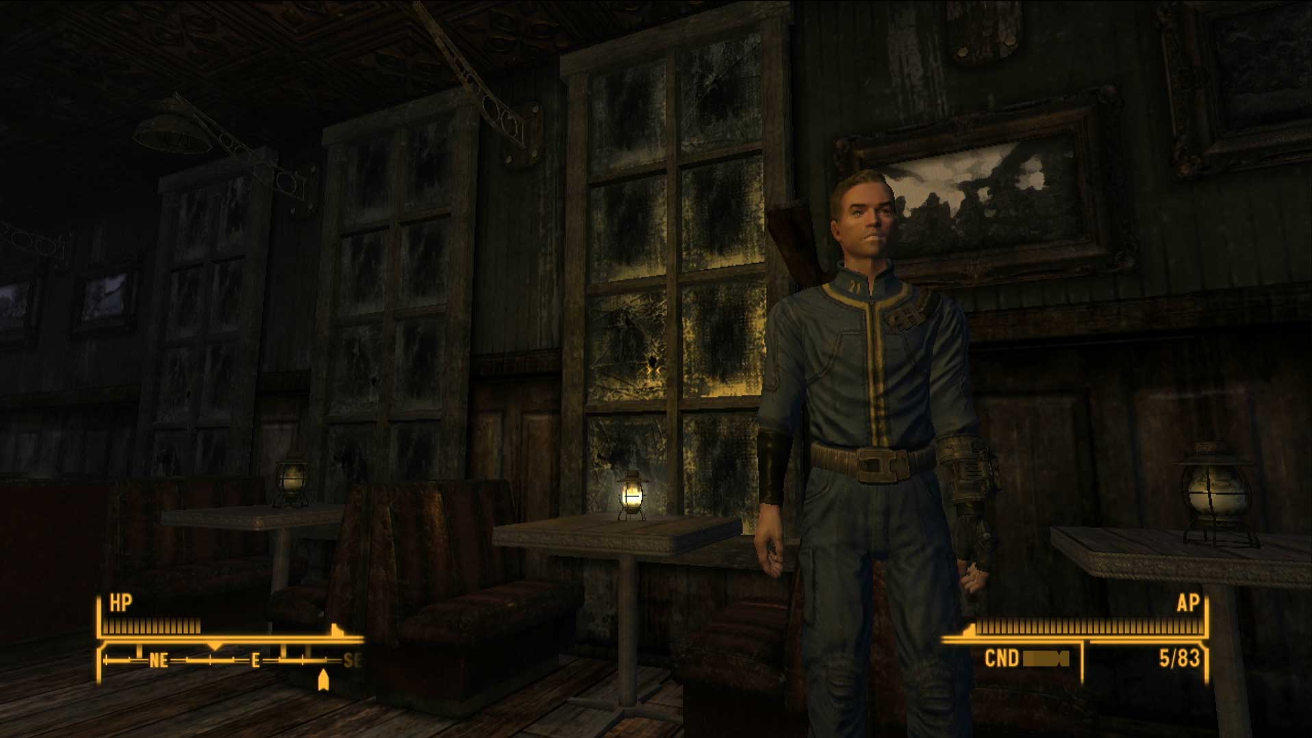 Fallout New Vegas PS3 protagonist inside bar