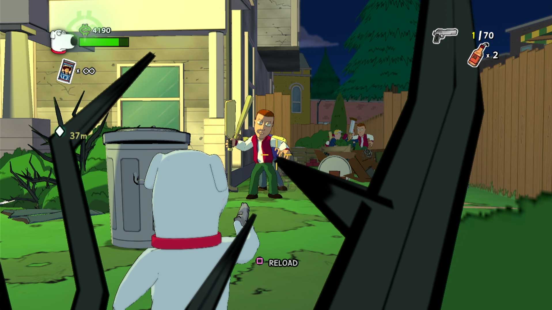 Family Guy Back to the Multiverse PS3 brian shooting frat enemy