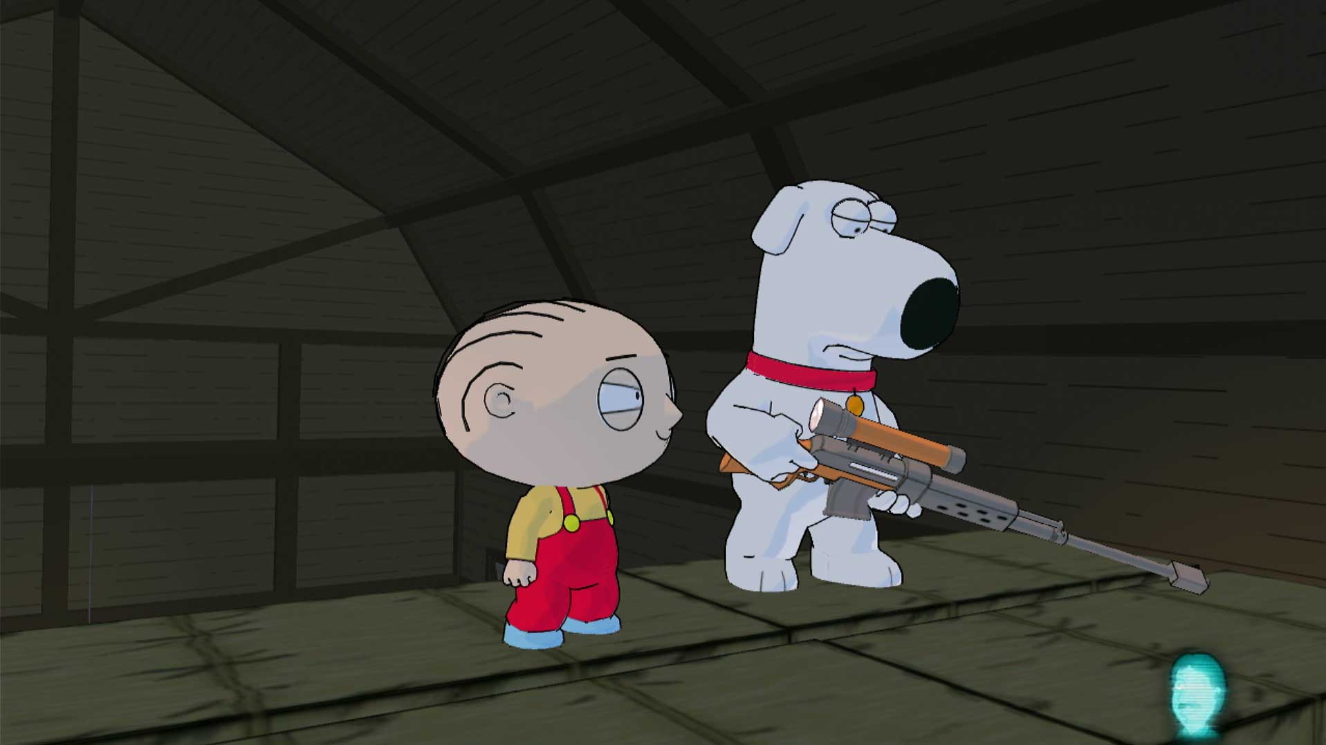 Family Guy Back to the Multiverse PS3 brian stewie sniper rifle