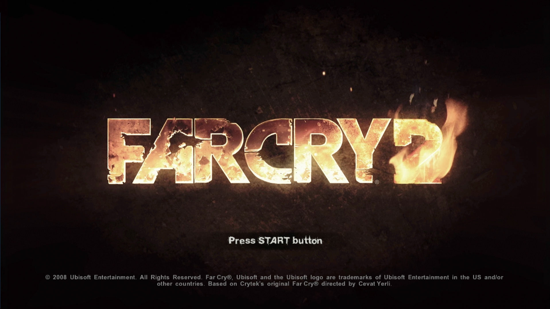 Far Cry 2 PS3 game title press start screen