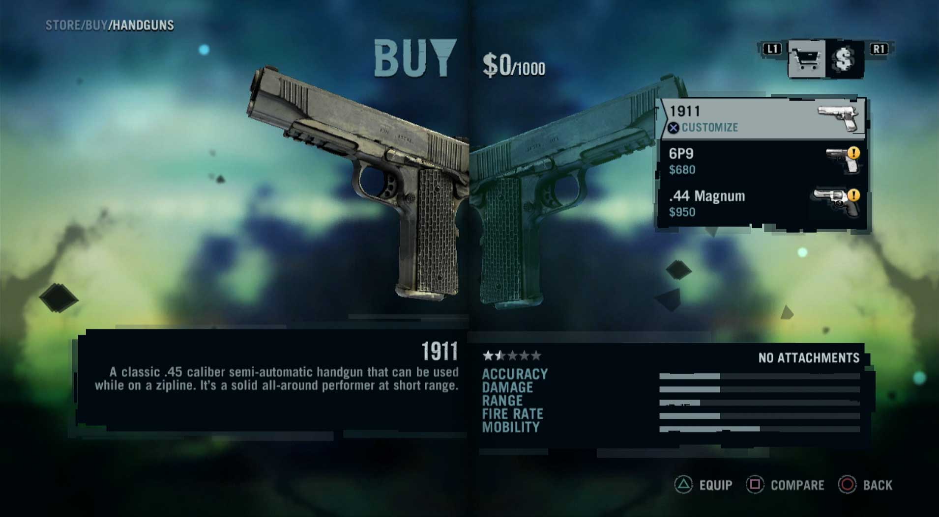 Far Cry 3 PS3 buy gun weapon game menu