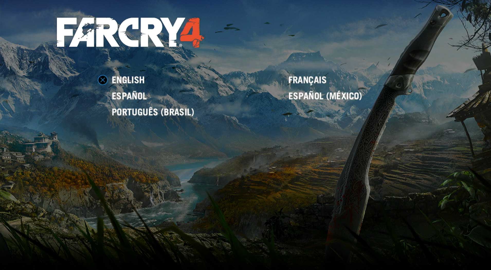 Far Cry 4 Limited Edition PS3 game main menu screen