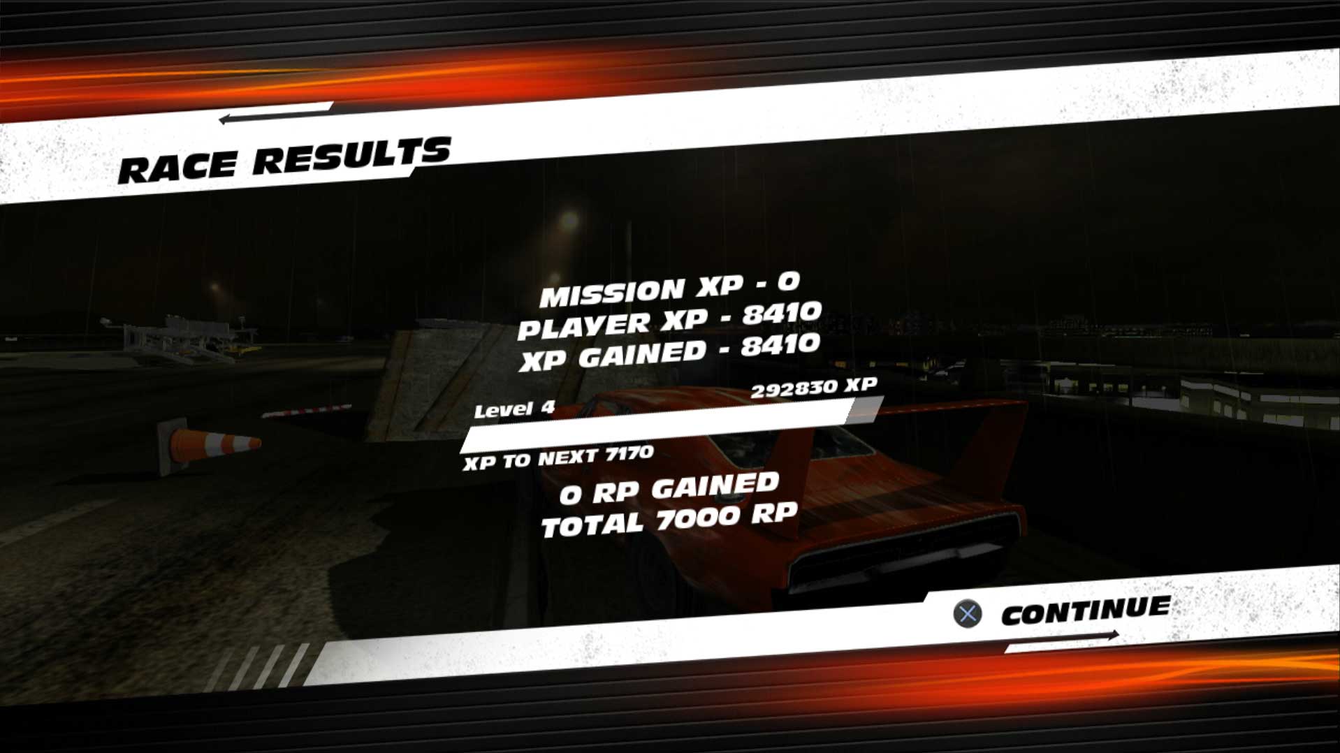 Fast & Furious Showdown PS3 end mission race results