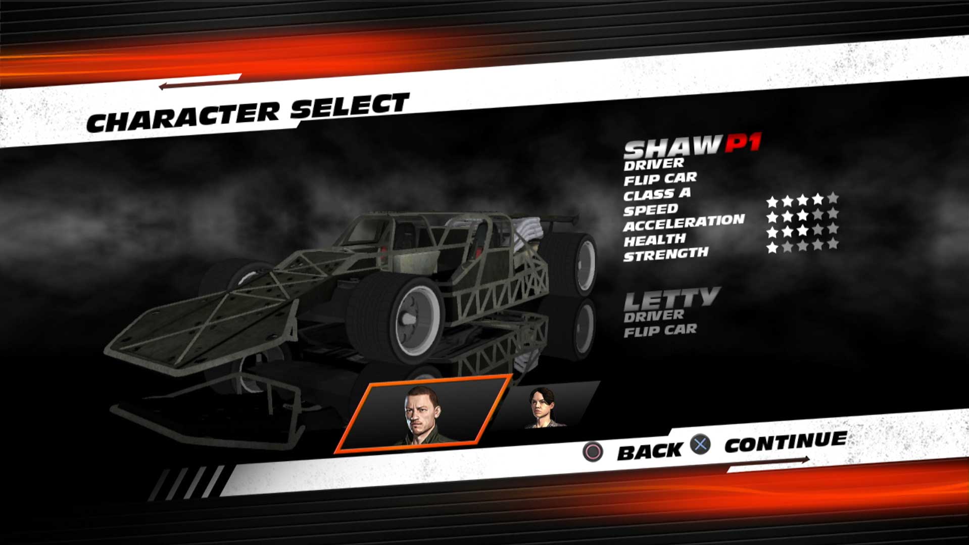 Fast & Furious Showdown PS3 game menu character select