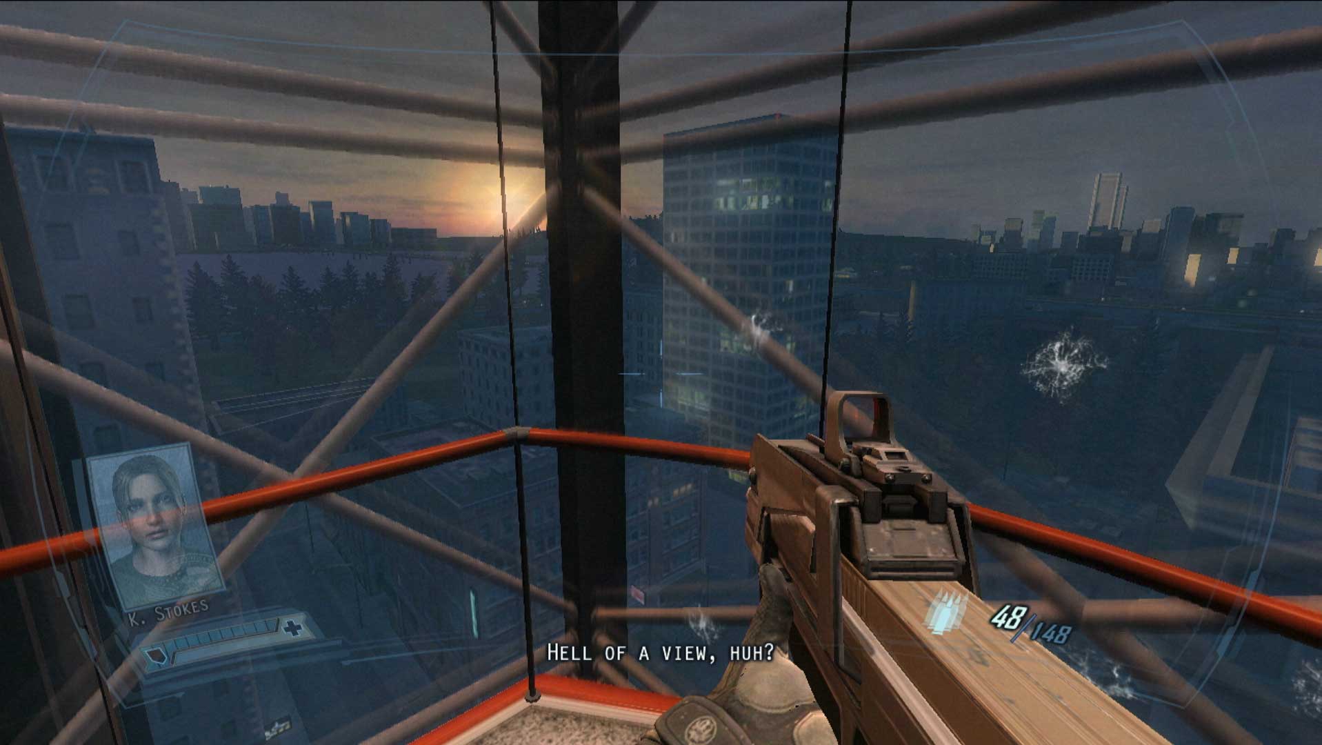 FEAR 2 Project Origin PS3 elevator view city