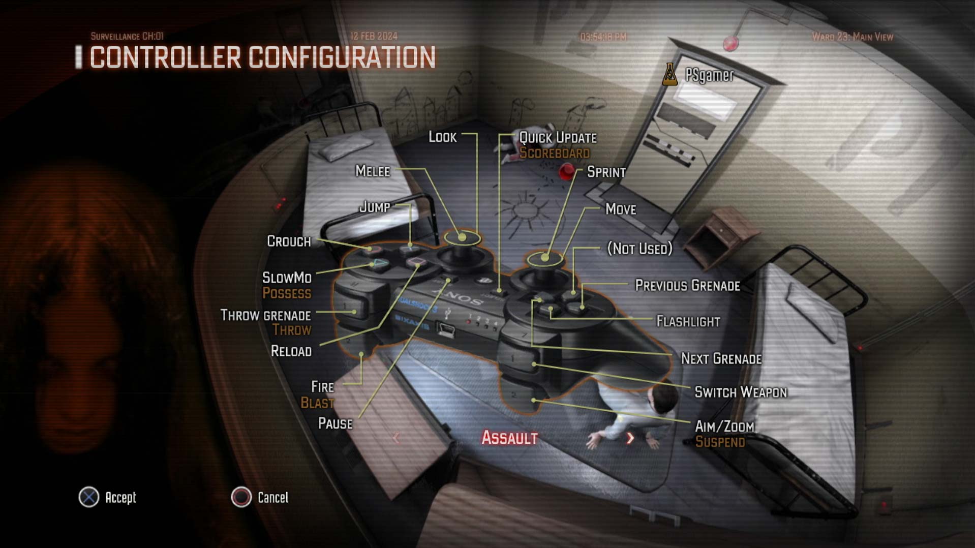 FEAR 3 PS3 game controller button layout