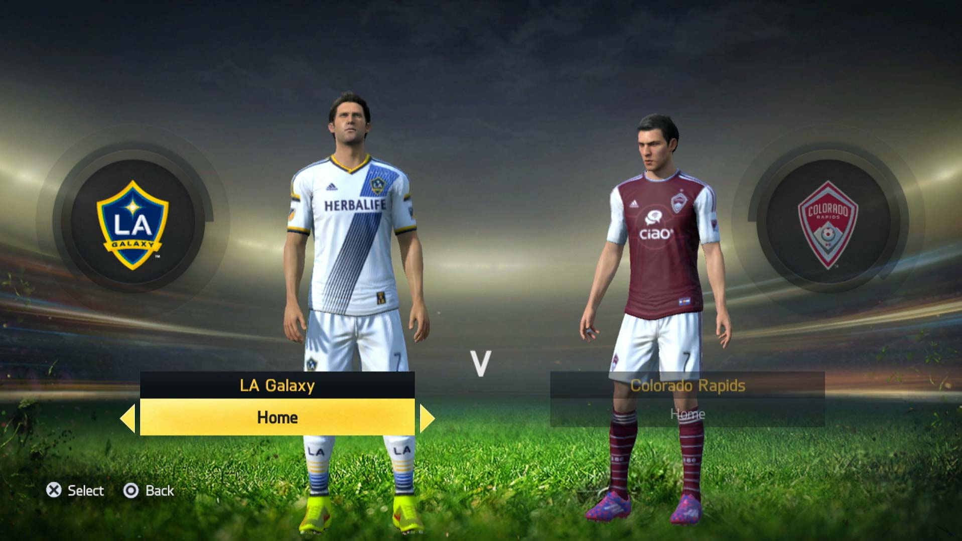 FIFA 15 PS3 soccer team select screen