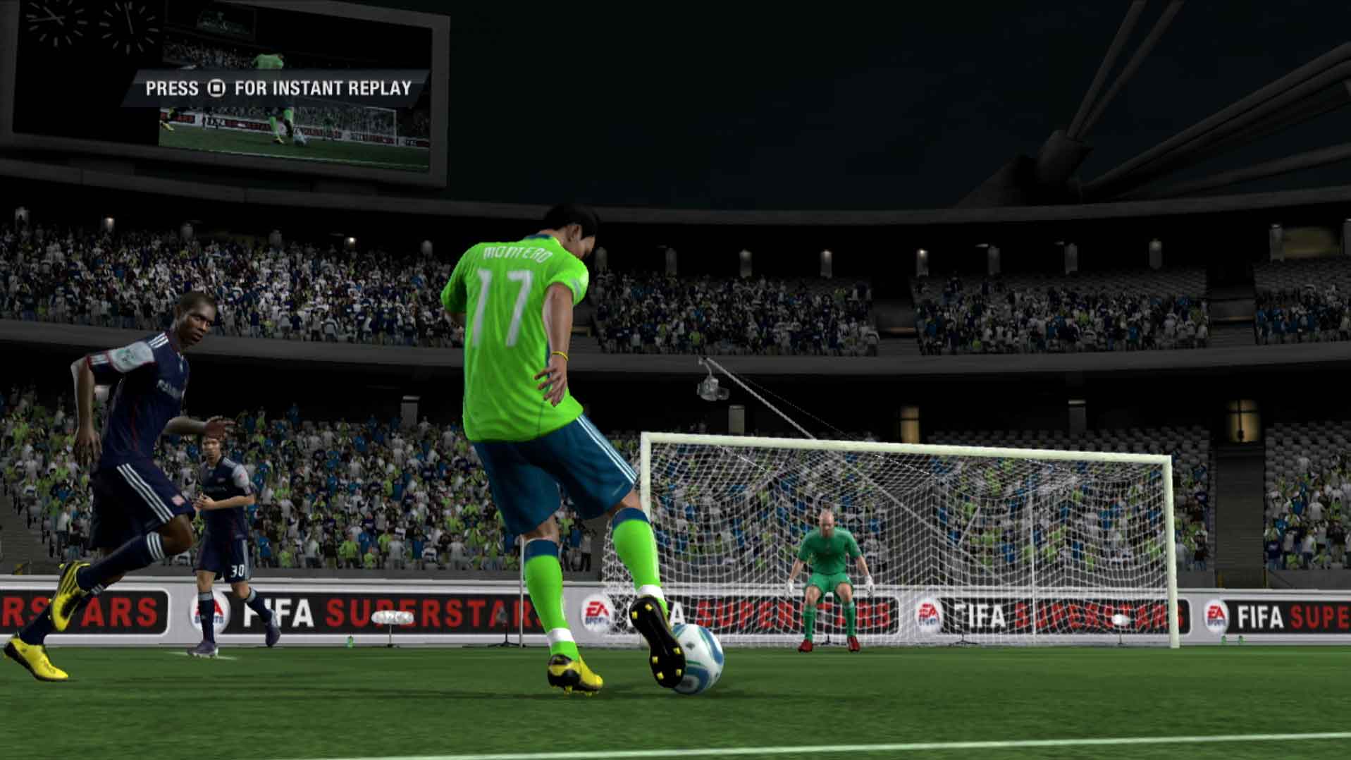 FIFA Soccer 11 PS3 goal kick attempt