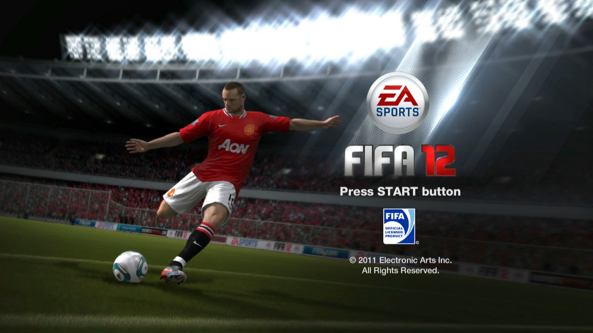 FIFA Soccer 12 PS3 game title press start screen