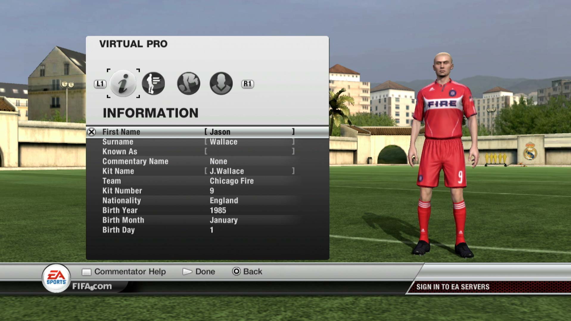 FIFA Soccer 12 PS3 virtual pro create player