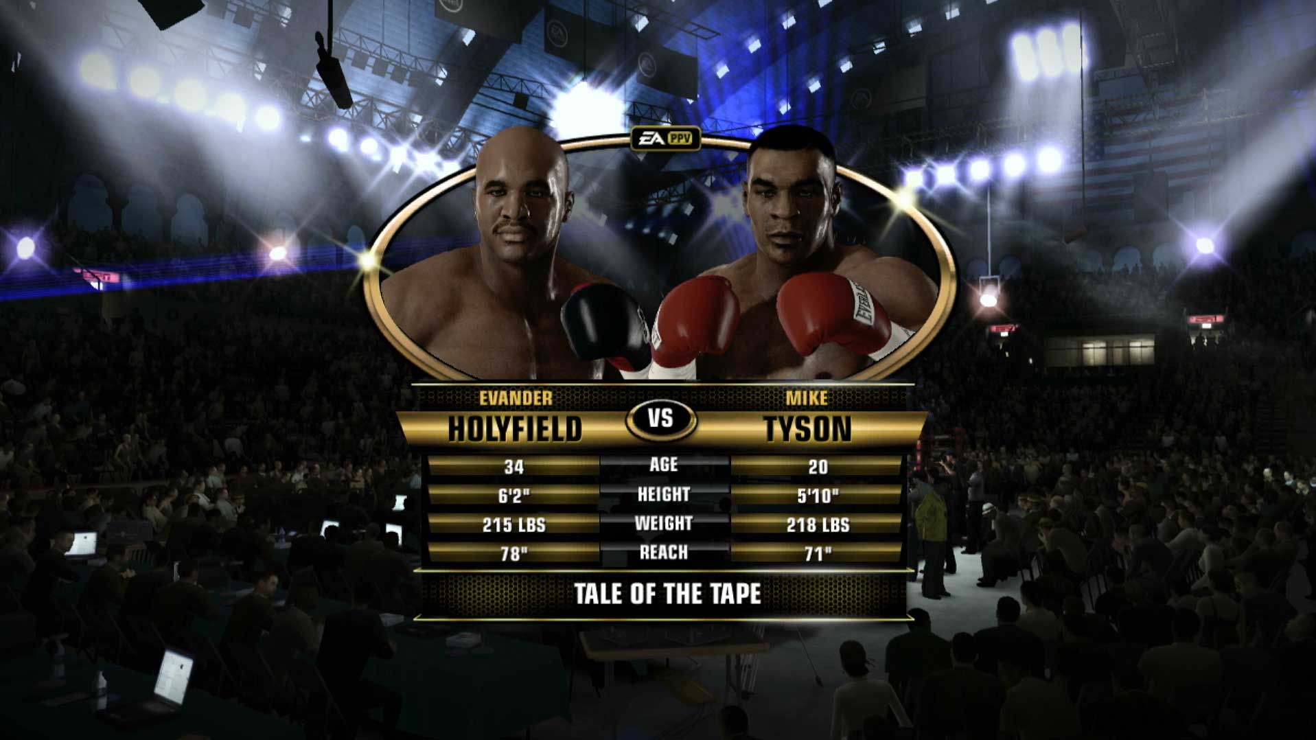 Fight Night Champion PS3 holyfield vs tyson stats