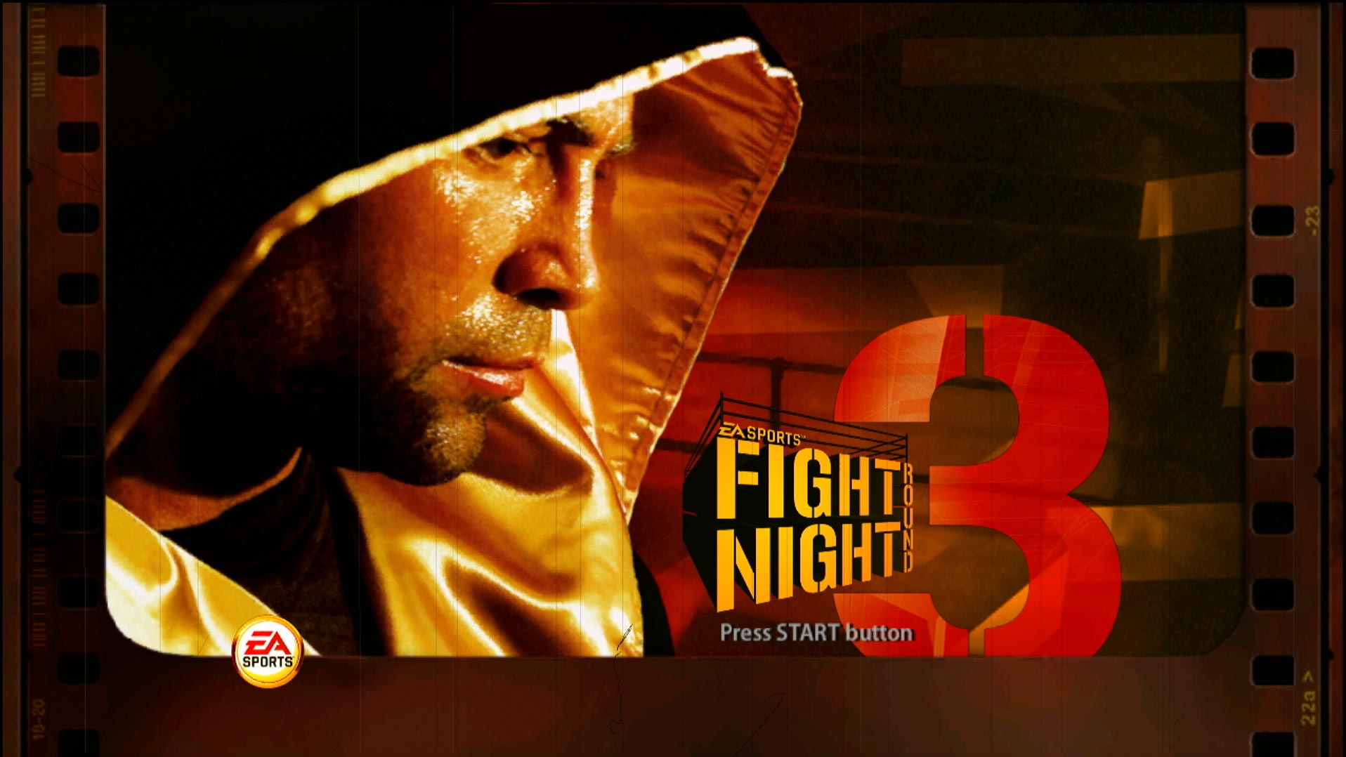 Fight Night Round 3 PS3 game title press start screen