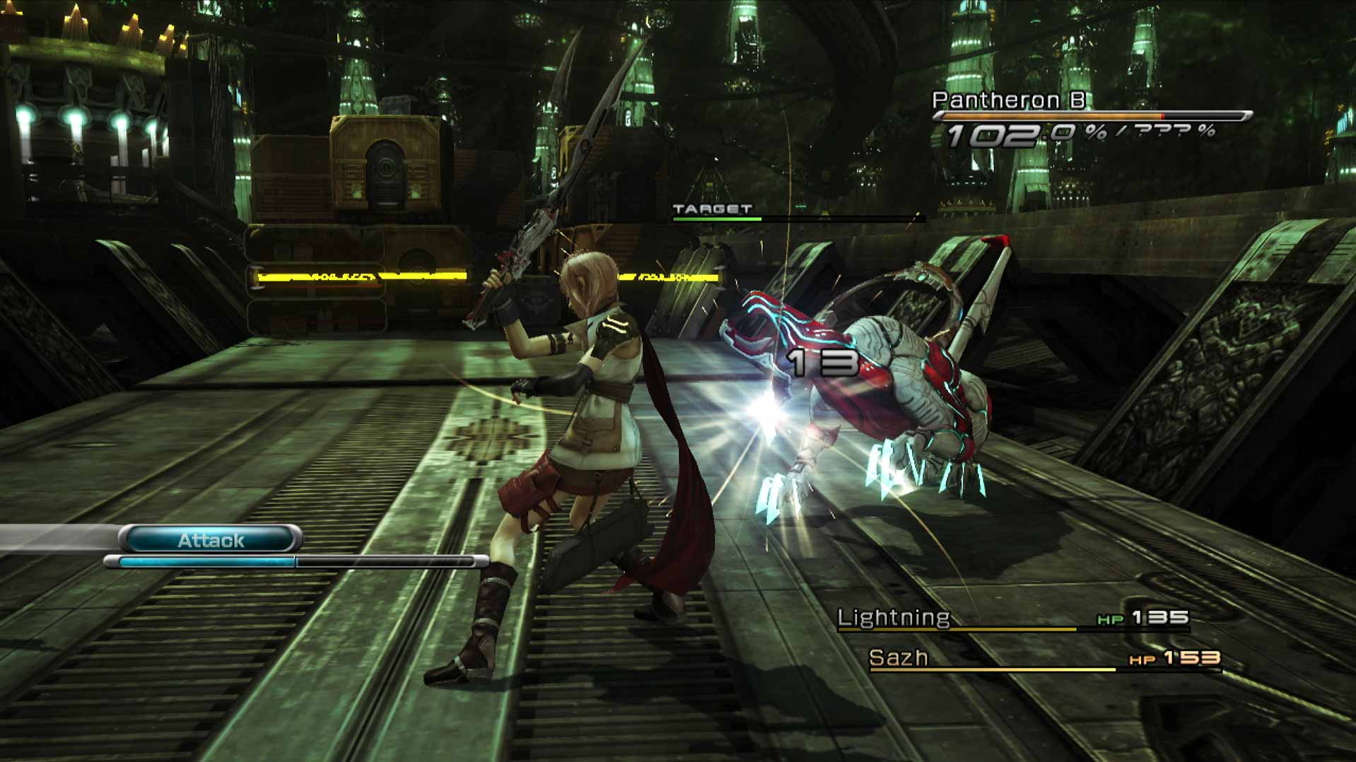 Final Fantasy XIII PS3 fighting pantheron 4-legged screenshot