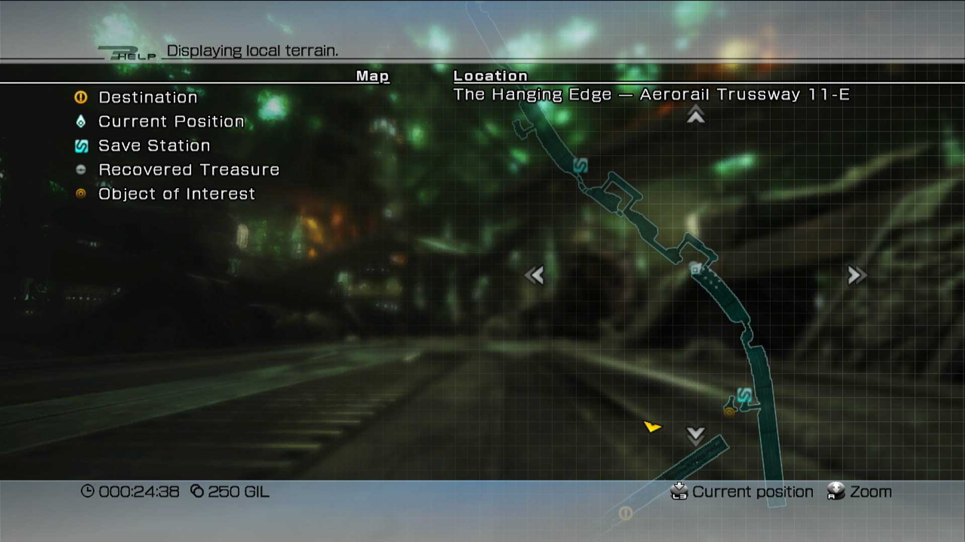 Final Fantasy XIII PS3 game menu map terrain