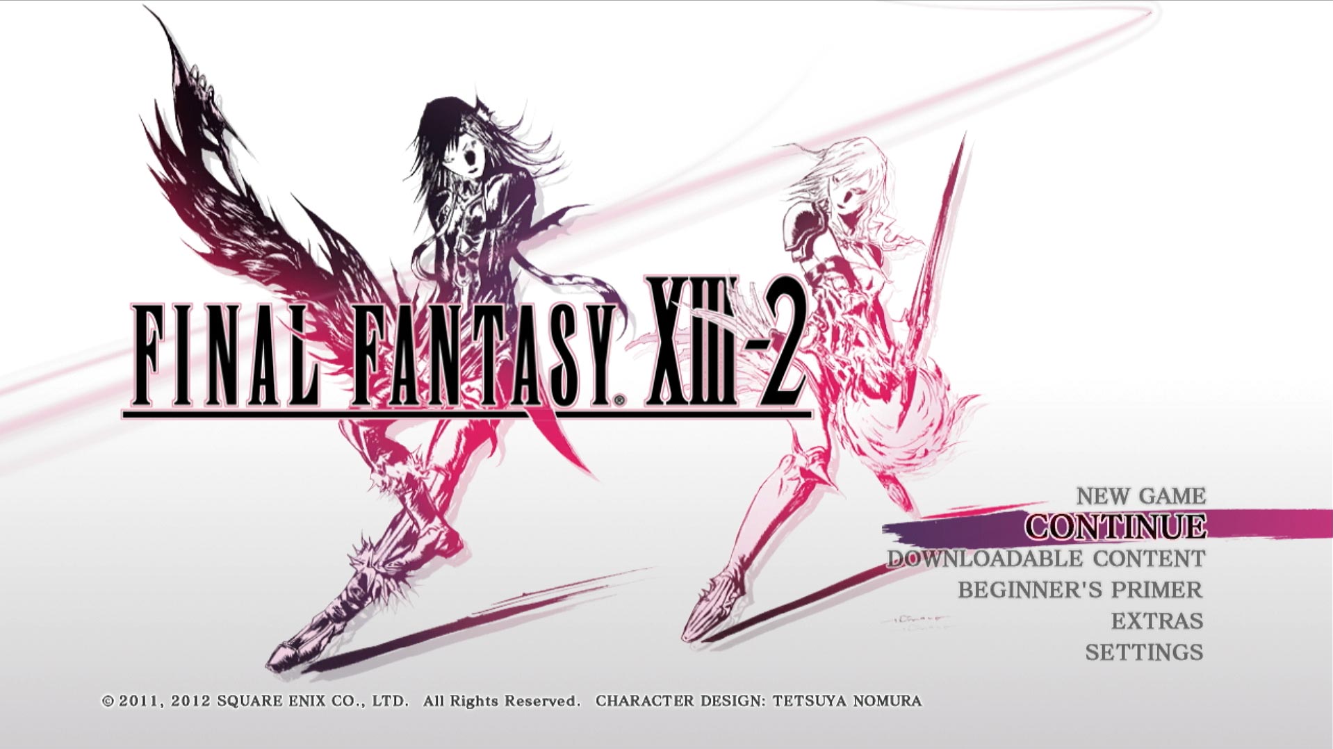 Final Fantasy XIII-2 PS3 game title press start screen