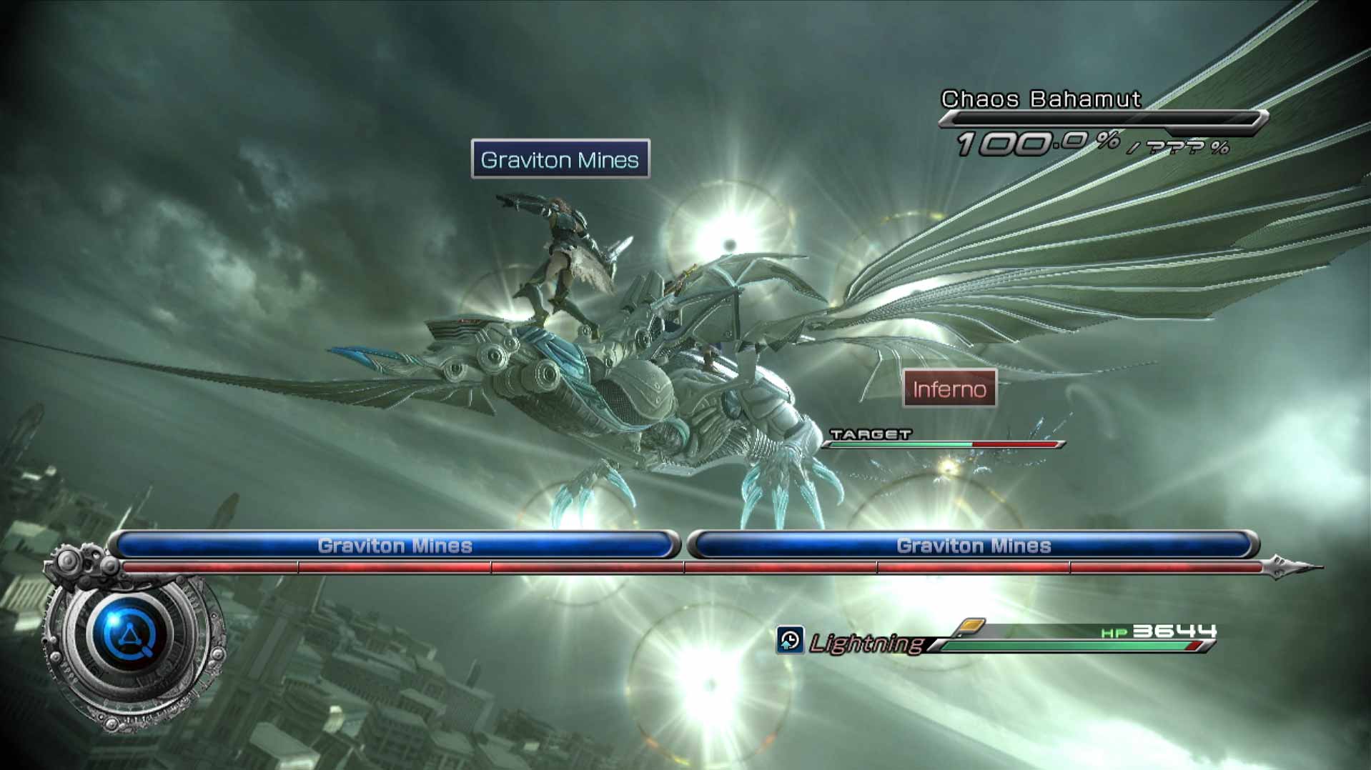 Final Fantasy XIII-2 PS3 battle using grativon mines