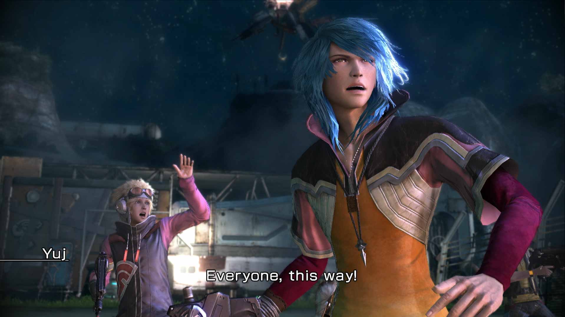 Final Fantasy XIII-2 PS3 cutscene yuj character yelling