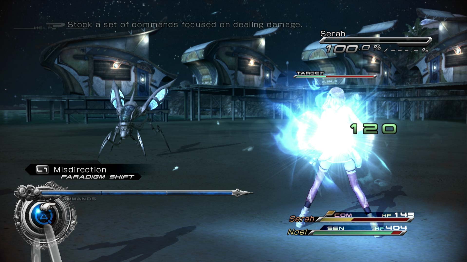 Final Fantasy XIII-2 PS3 gameplay screenshot nighttime fight