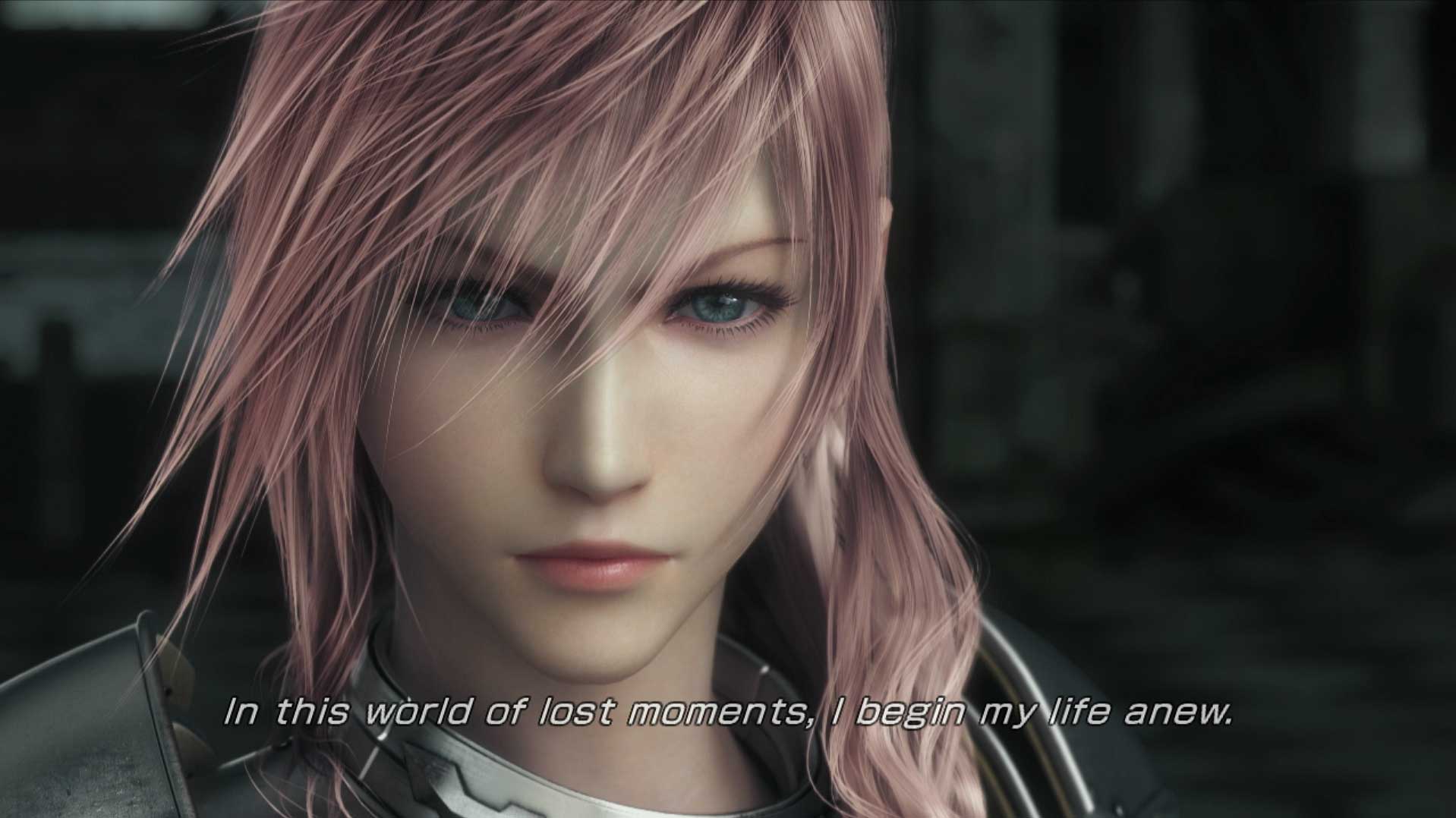 Final Fantasy XIII-2 PS3 cutscene lightning character close-up