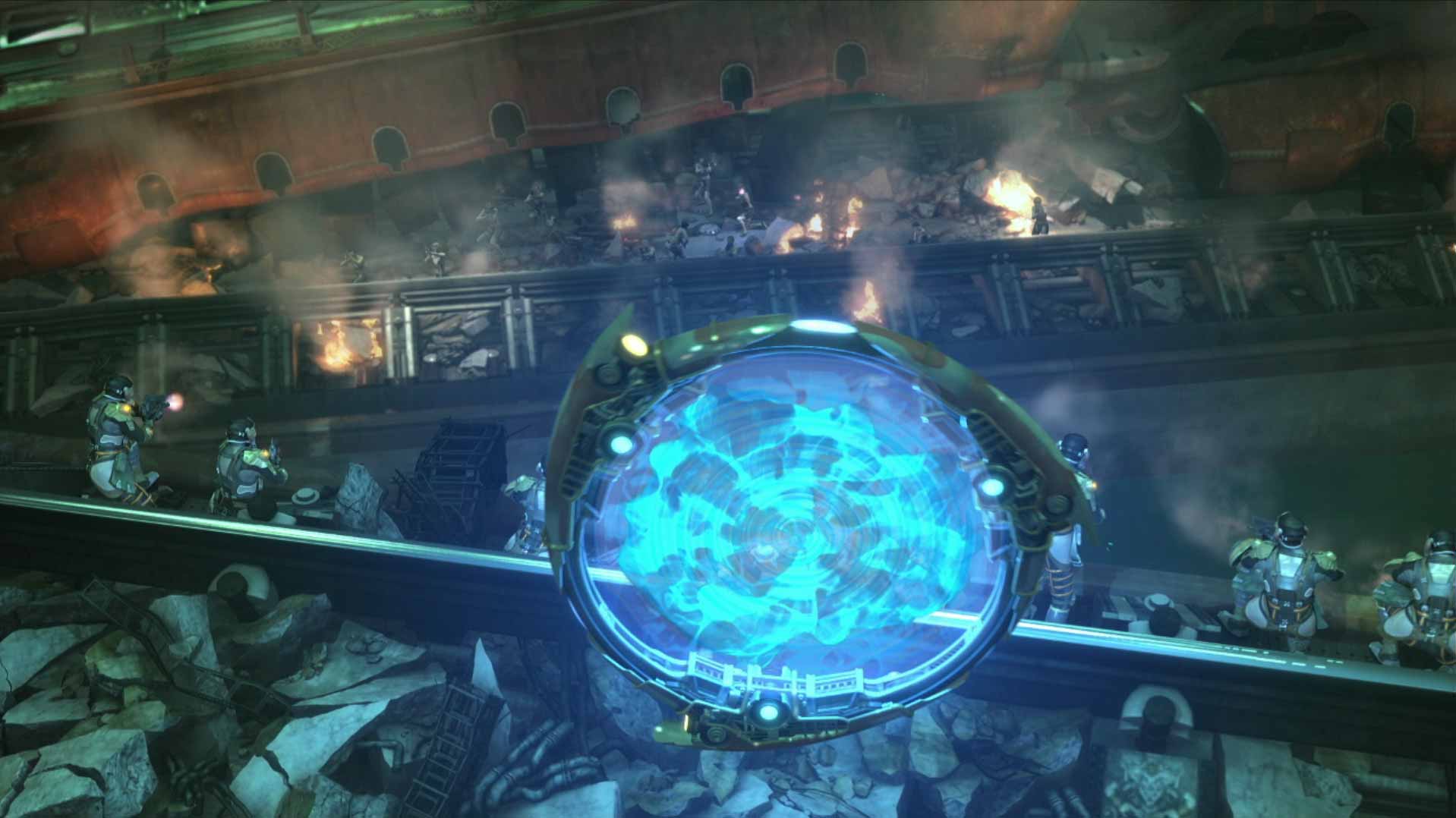 Final Fantasy XIII PS3 cutscene portal blue glowing