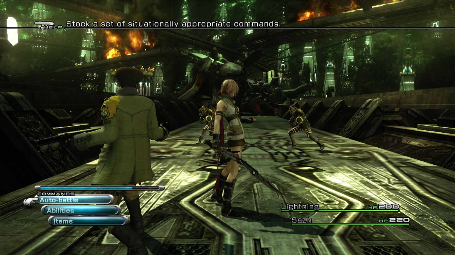 Final Fantasy XIII PS3 auto-battle gameplay fighting