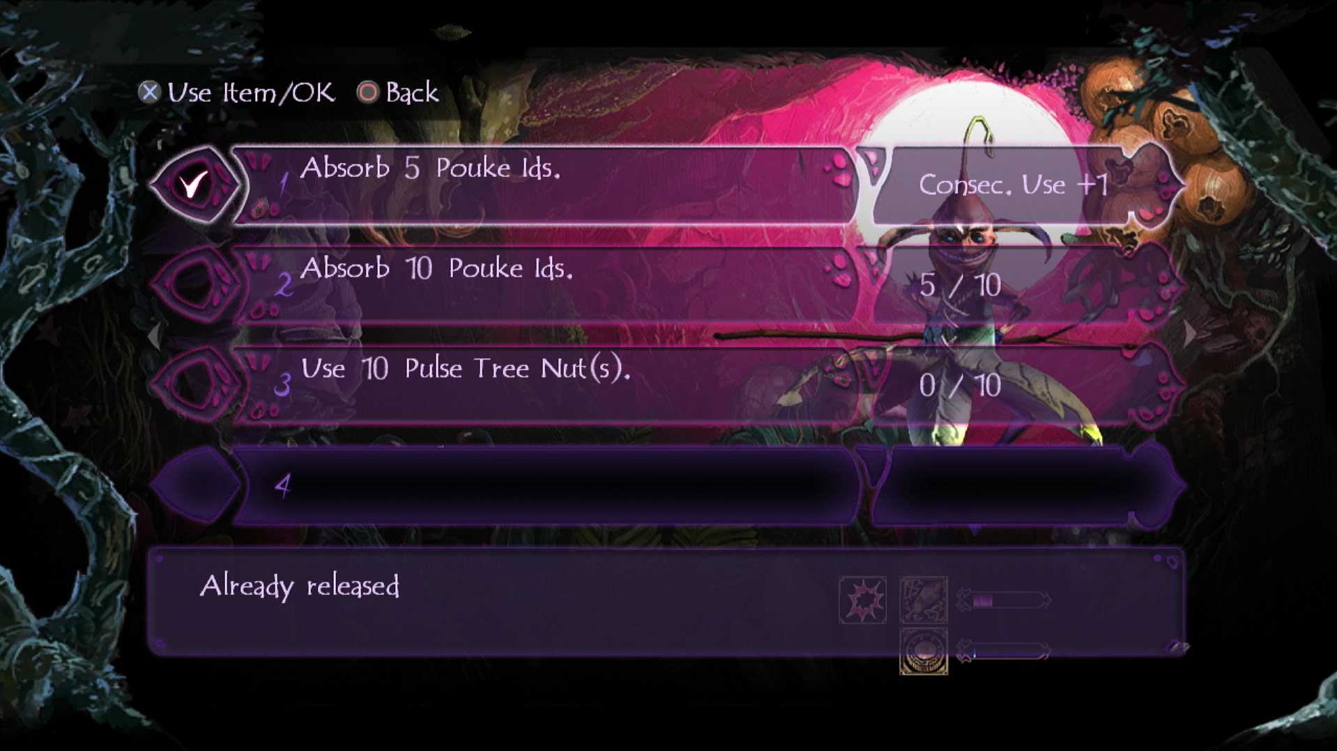 Folklore PS3 game menu absorbed ids