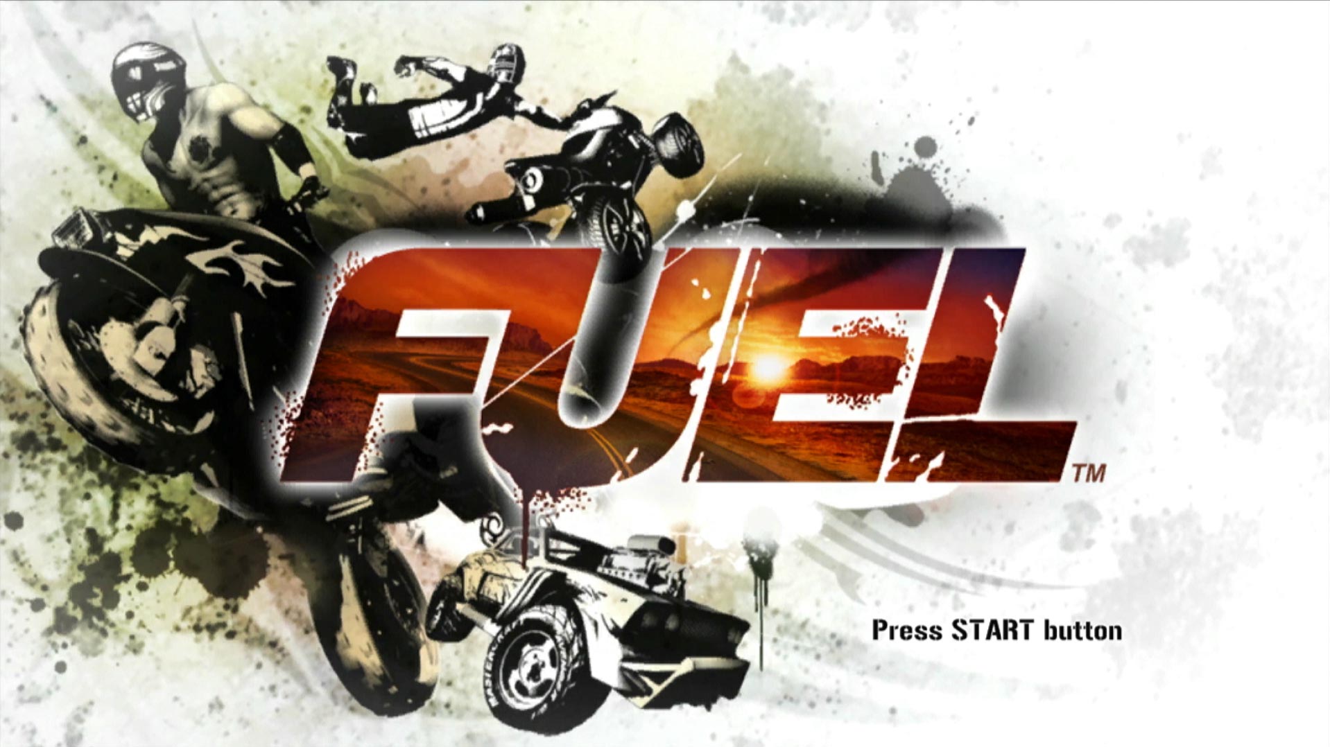 Fuel PS3 game title press start screen