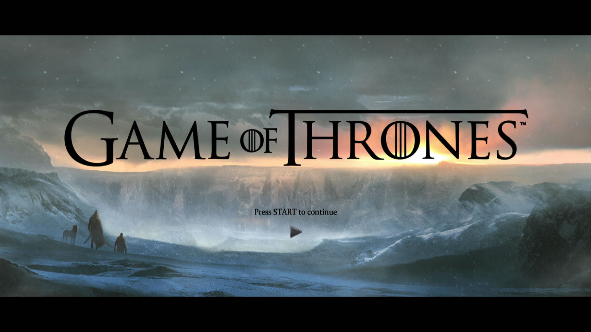 Game of Thrones PS3 game title press start screen