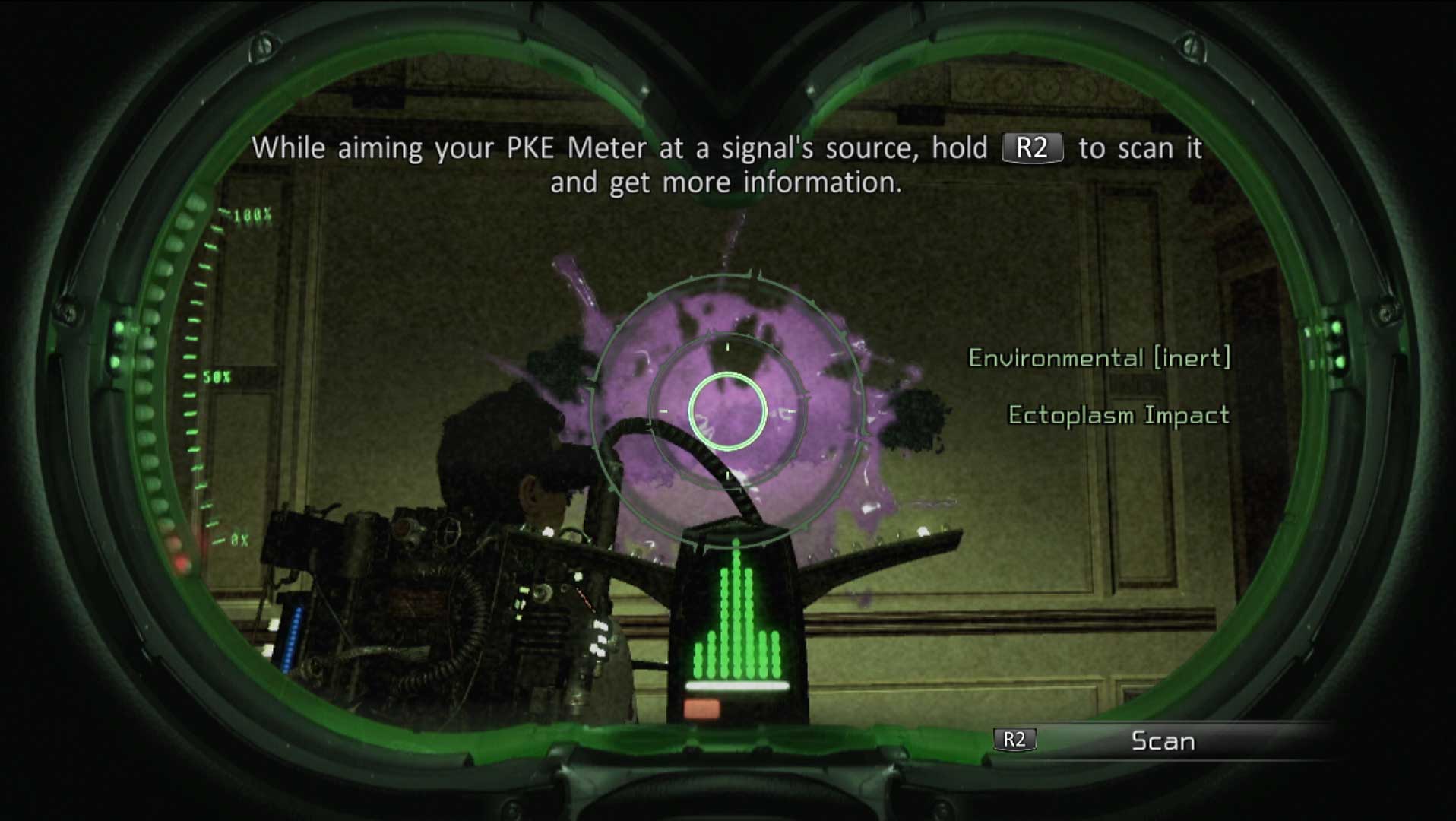 Ghostbusters The Video Game PS3 pke meter view scanning