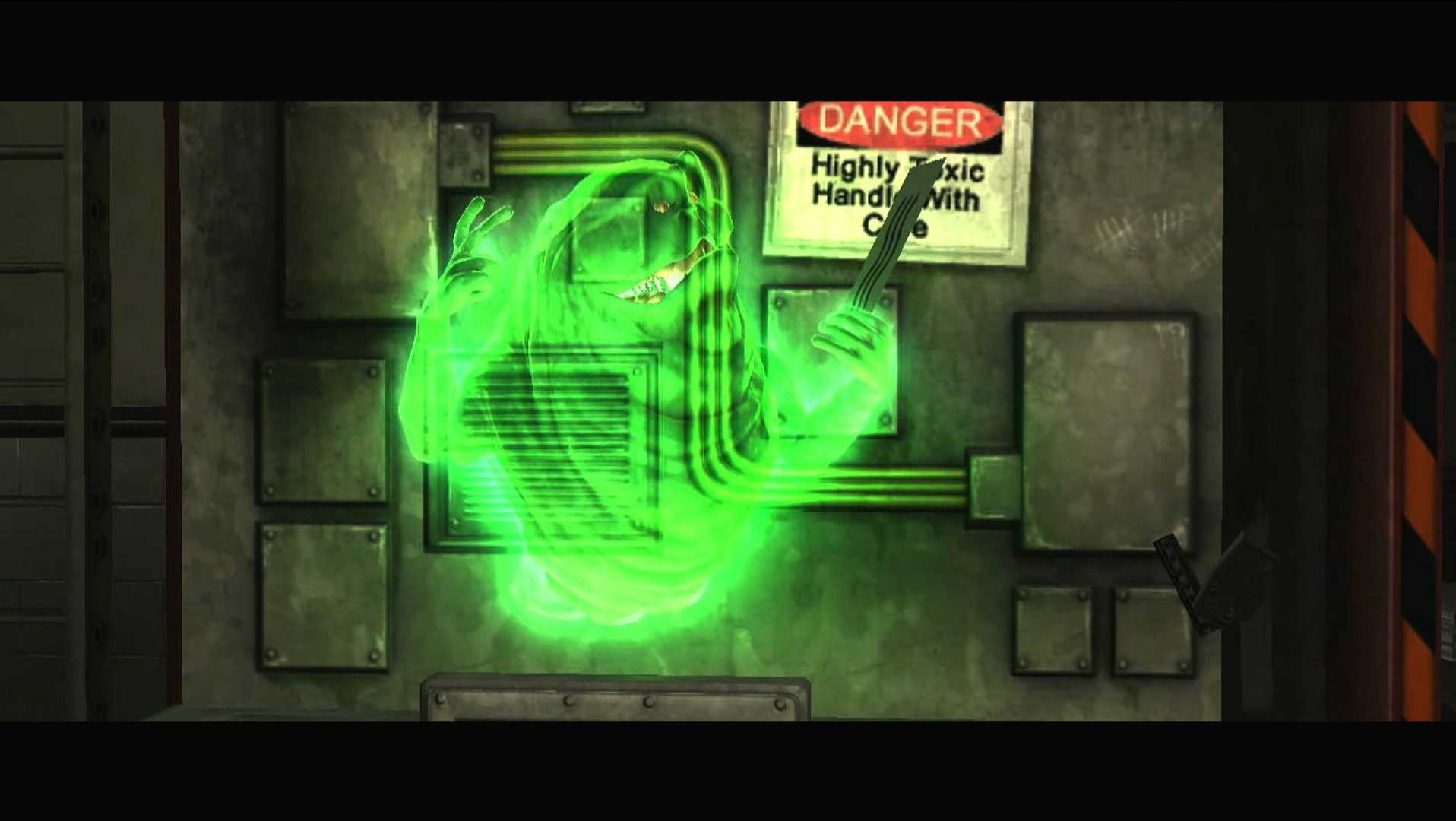 Ghostbusters The Video Game PS3 cutscene slimer close-up green