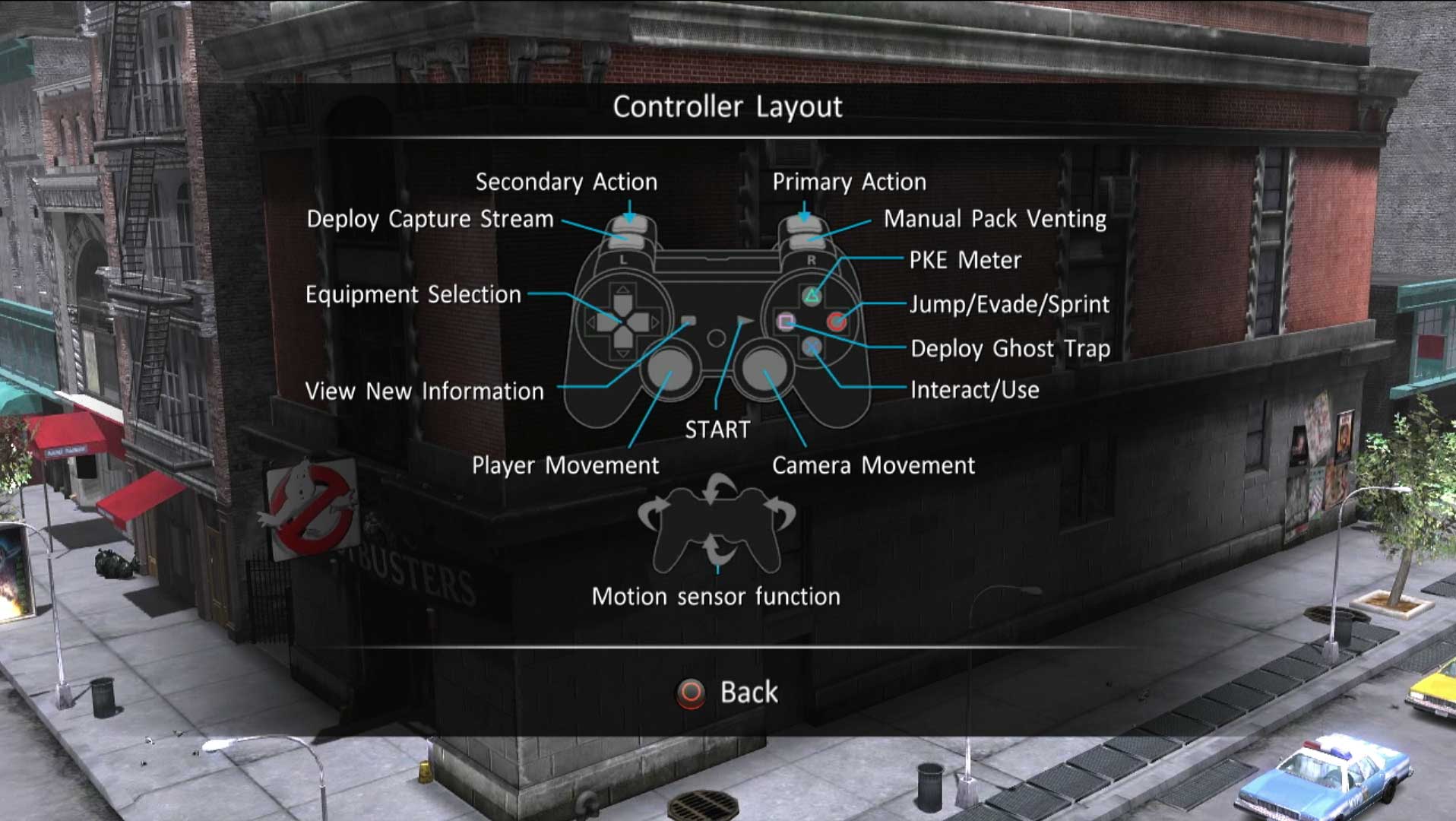 Ghostbusters The Video Game PS3 controller button layout