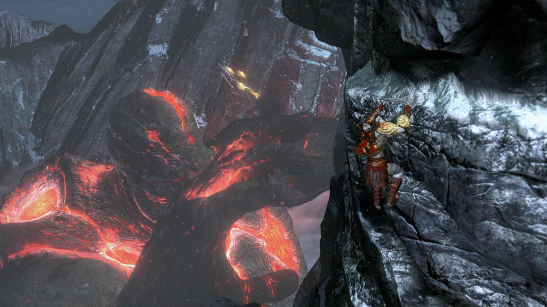 God of War III PS3 climbing gameplays screenshot