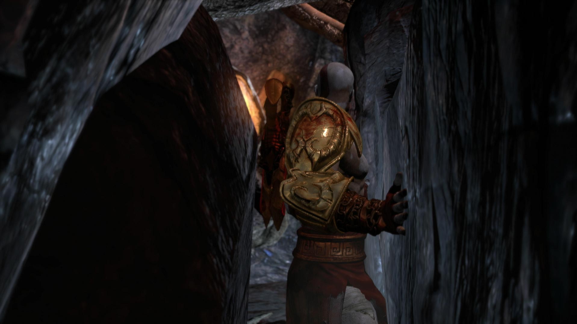 God of War III PS3 squeezing in-between walls