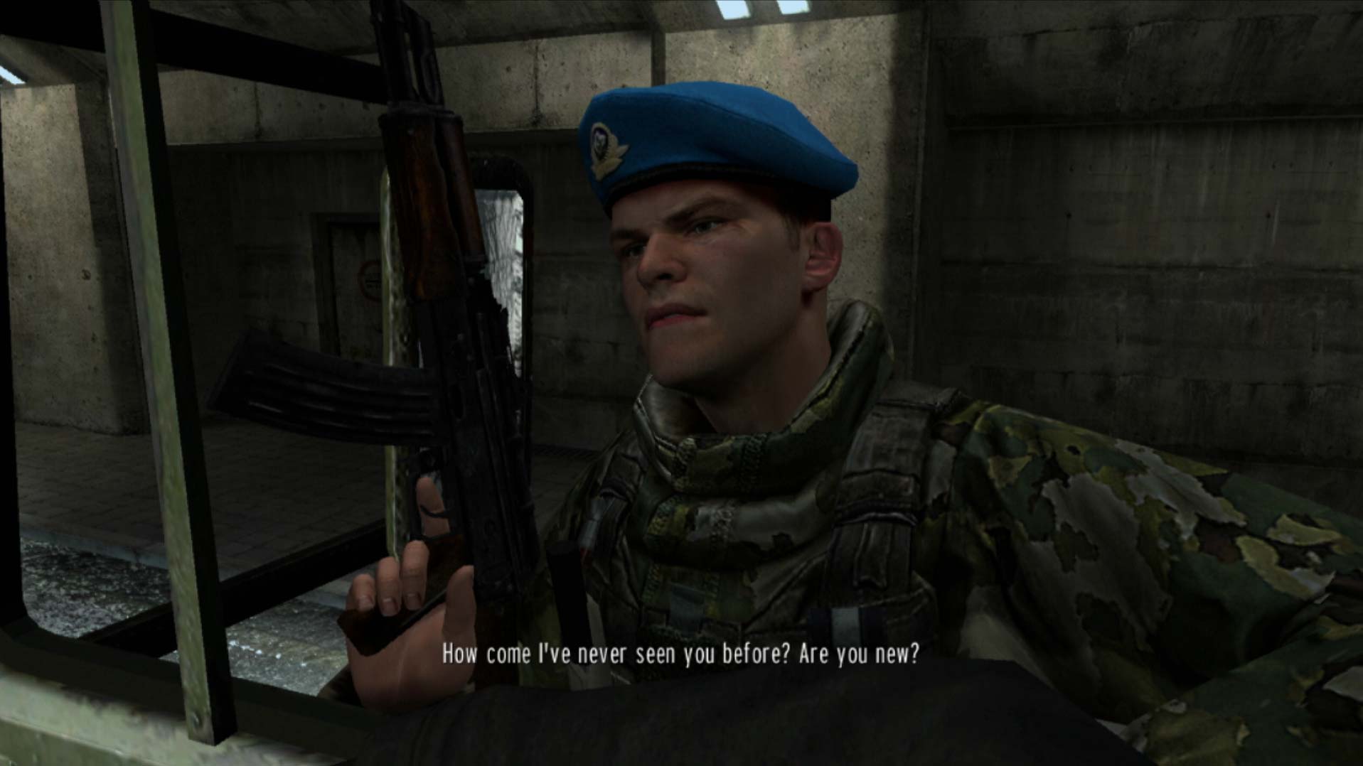 Goldeneye 007 Reloaded PS3 russian soldier questions stop