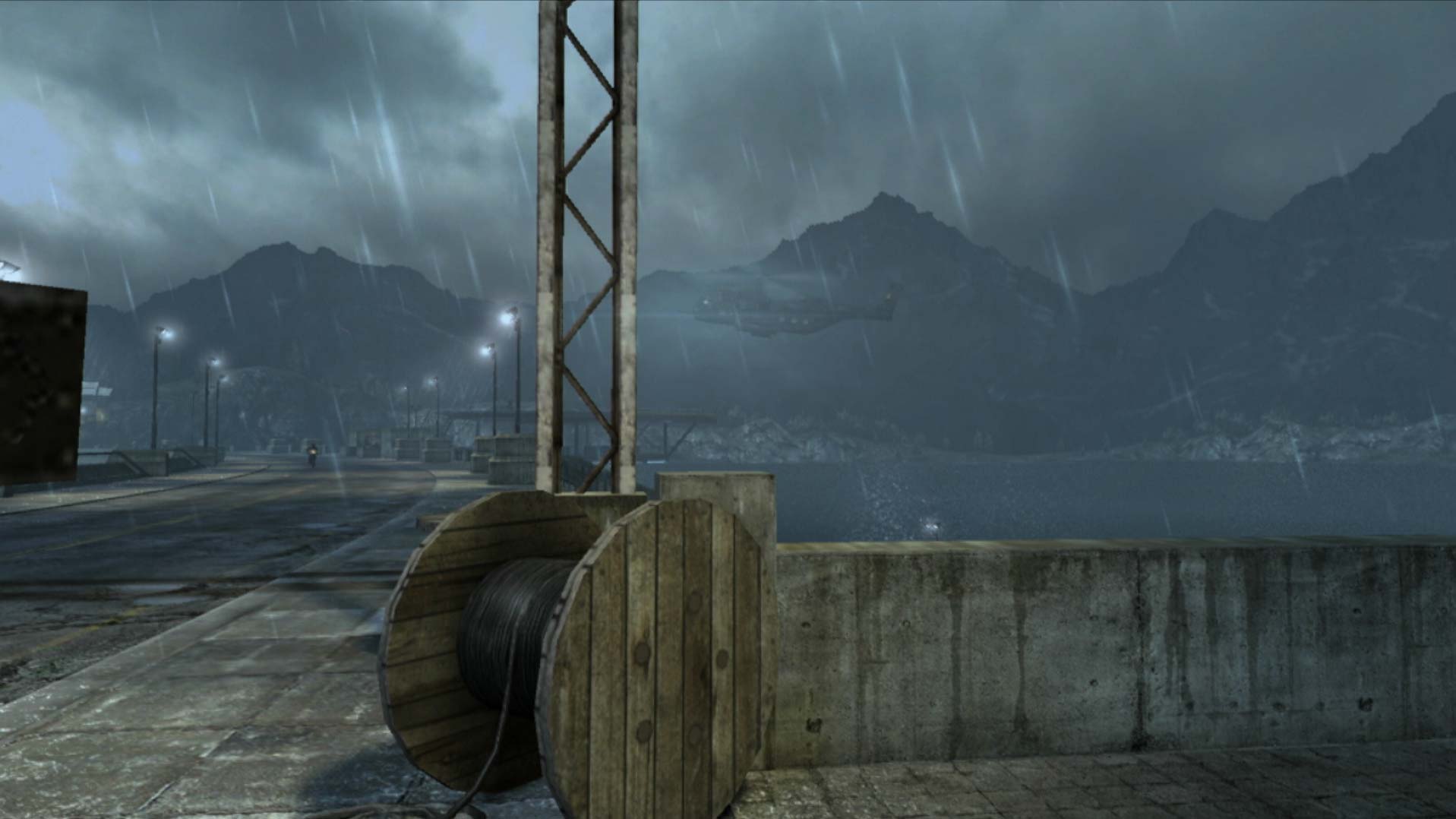 Goldeneye 007 Reloaded PS3 raining night scene docks