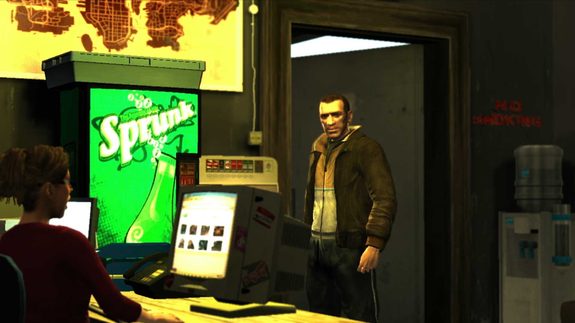 Grand Theft Auto IV PS3 sprunk soda machine office