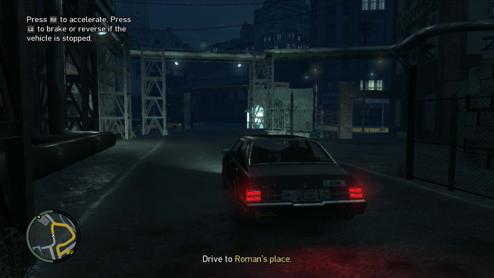 Grand Theft Auto IV PS3 driving nighttime gameplay